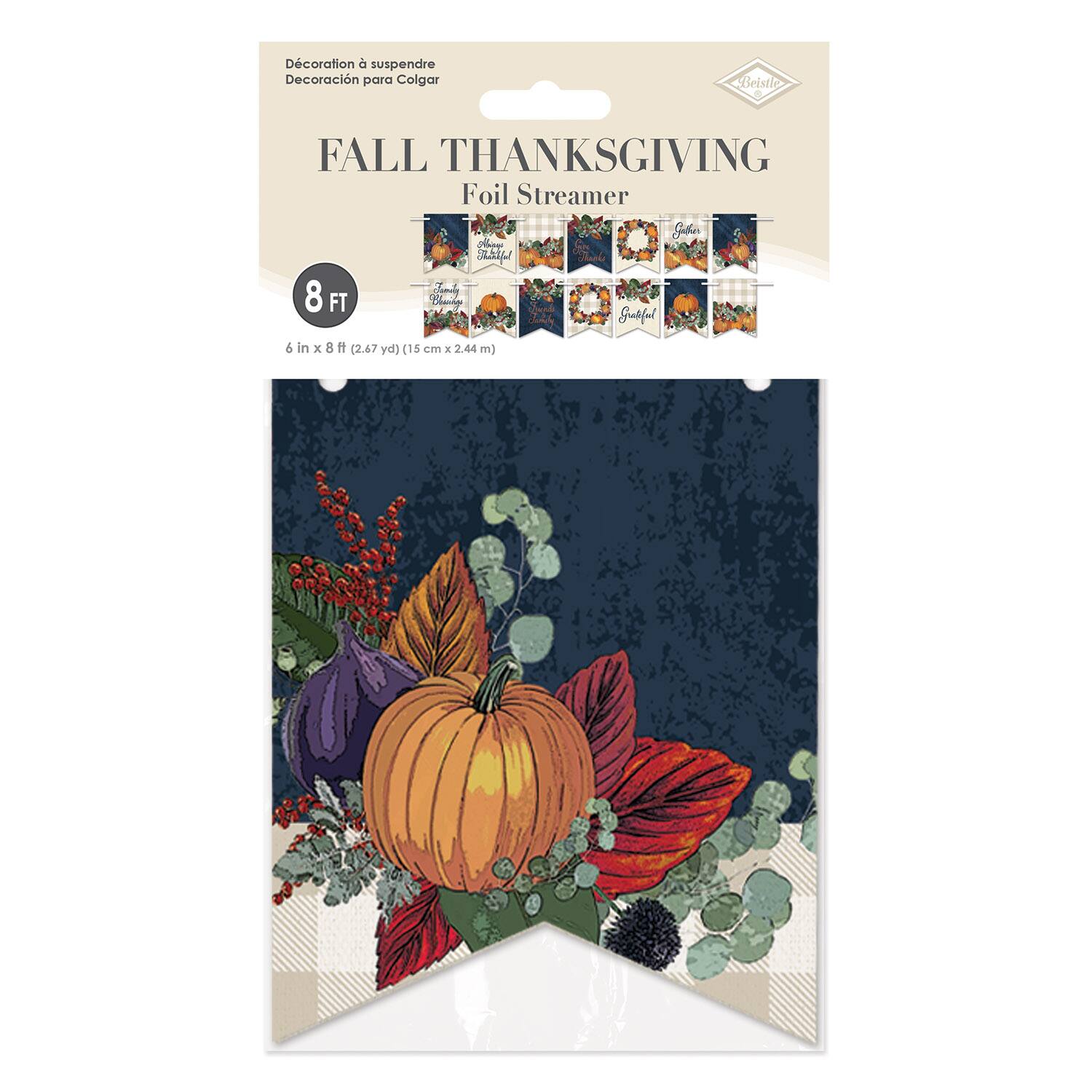Beistle 8ft. Foil Fall Thanksgiving Streamer