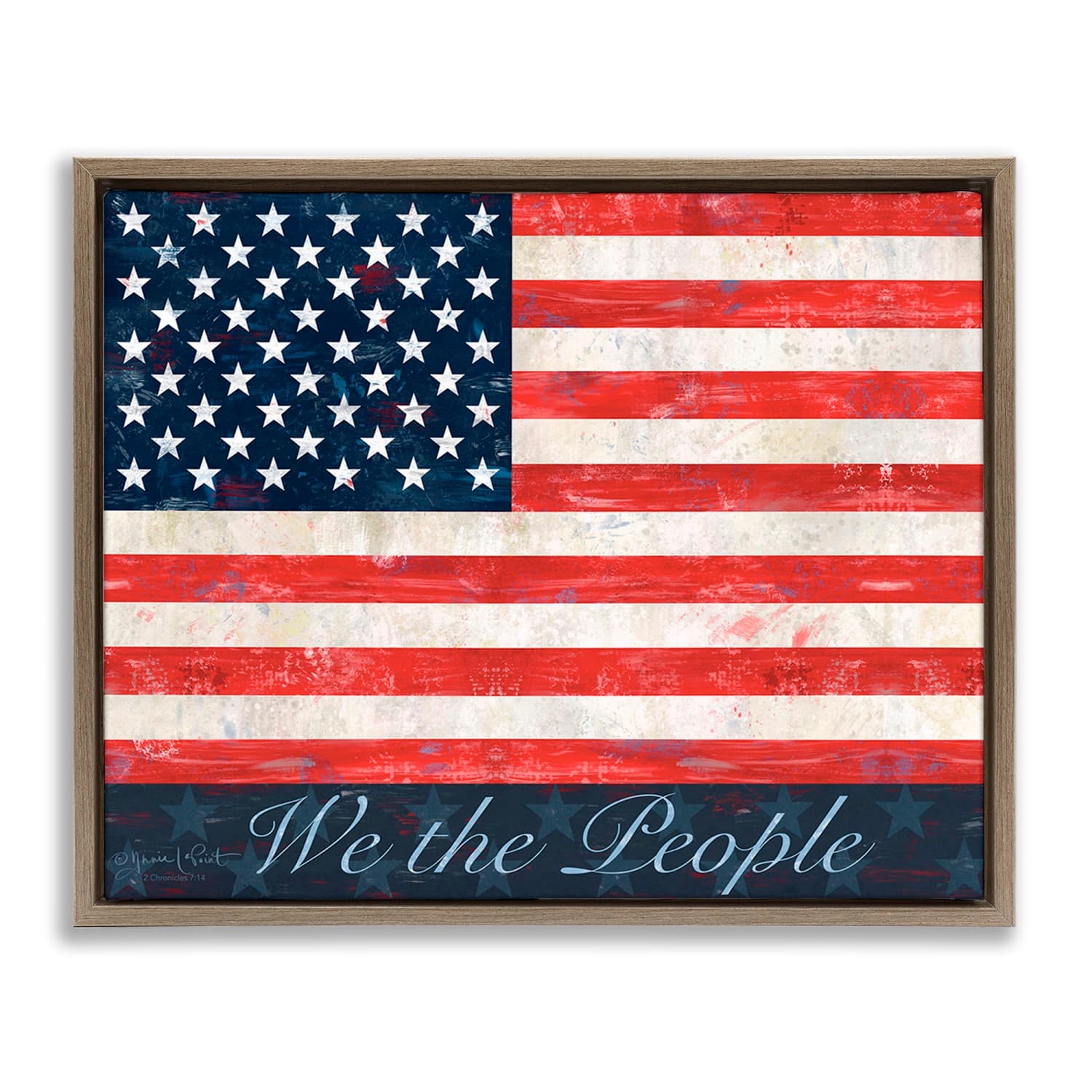Stupell Industries We The People Flag Floater Framed Art