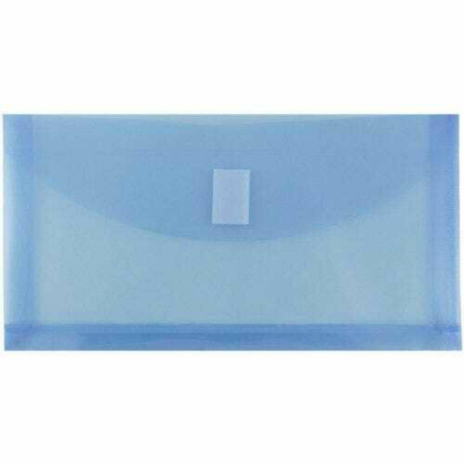 JAM Paper 5.25" x 10" Plastic #10 Hook & Loop Envelopes with 1" Expansion