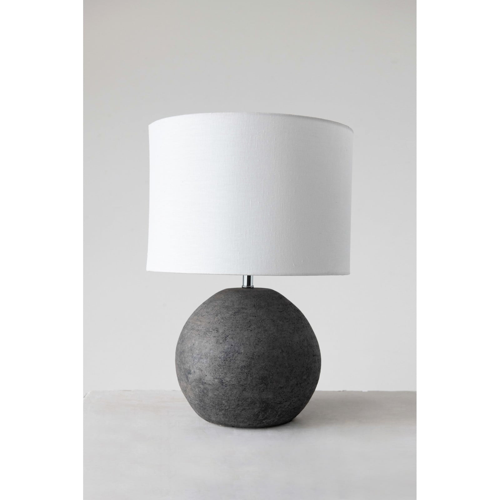 Hello Honey® 18" Distressed Finish Terracotta Table Lamp with Canvas Shade
