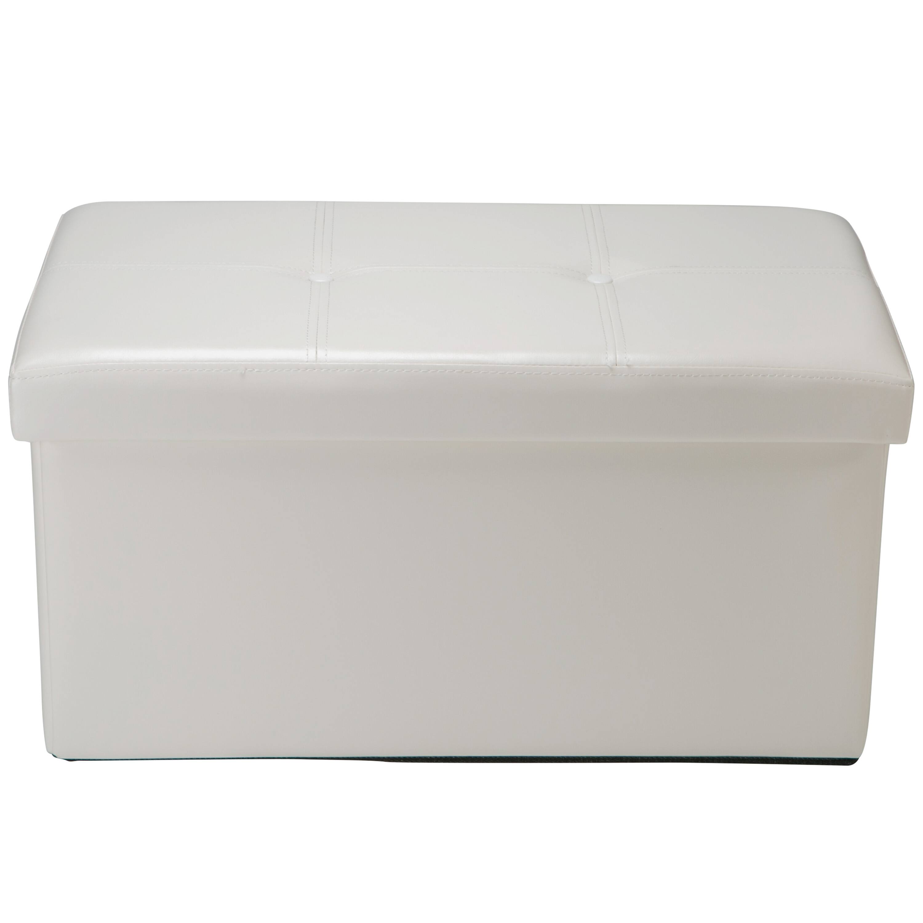 Simplify Faux Leather Double Folding Storage Ottoman