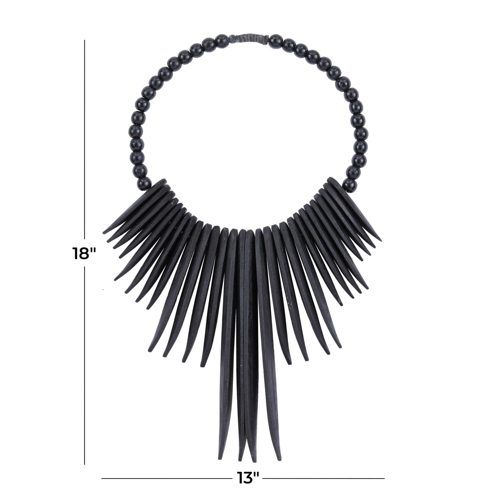 Black Wood Bohemian Wall Decor, 13" x 13" x 3"