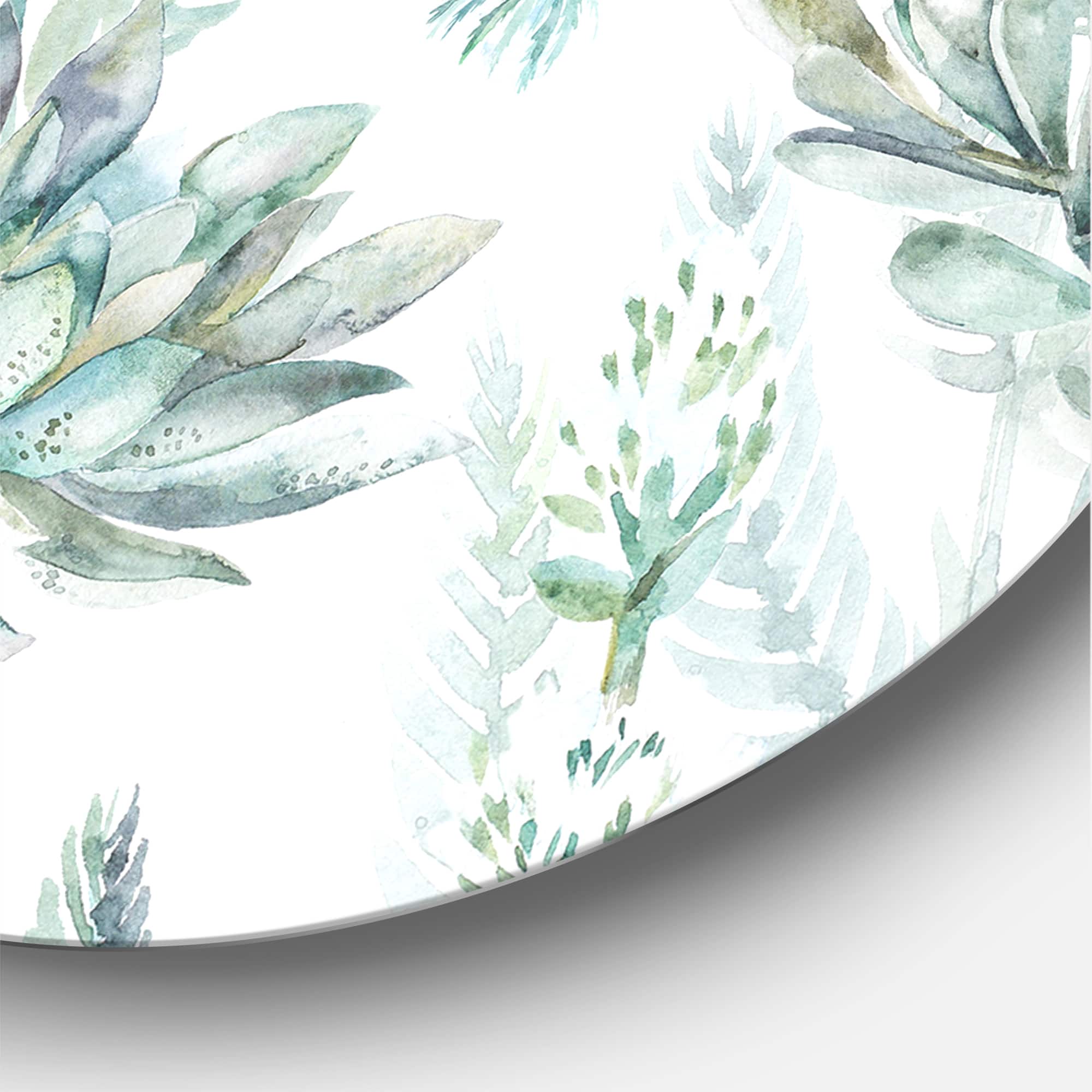 Designart - Floral Seamless Pattern Succulents Ferns Thorns