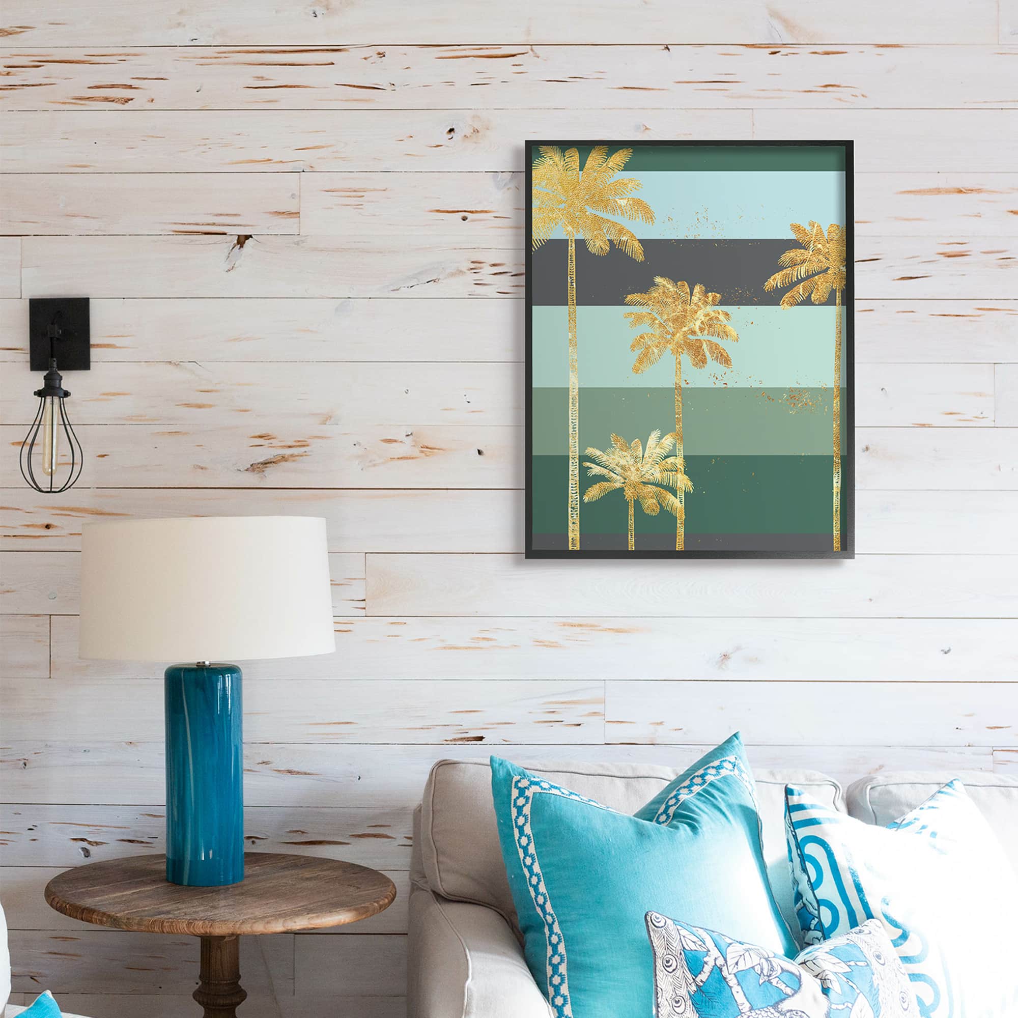 Stupell Industries Glam Tropical Palms Framed Wall Art
