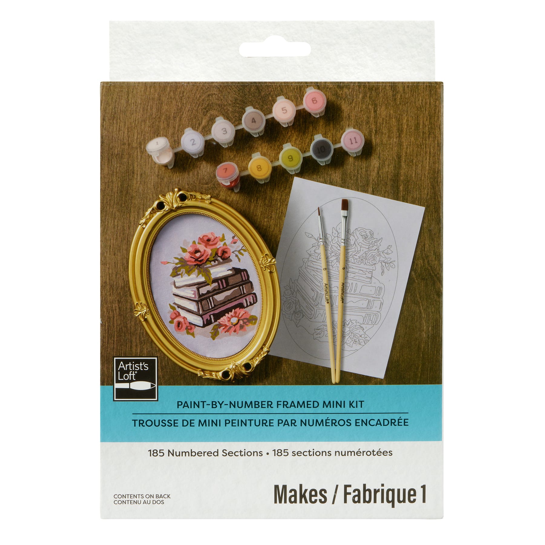 Books & Flowers Paint-by-Number Framed Mini Kit