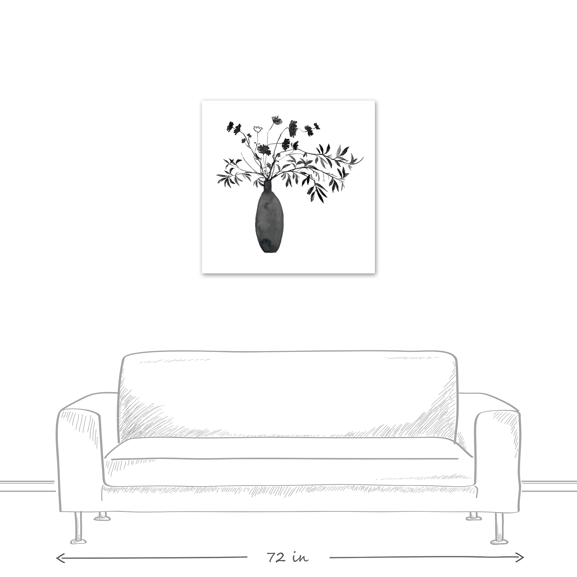 Monochromatic Floral II 30" x 30" Canvas Wall Art
