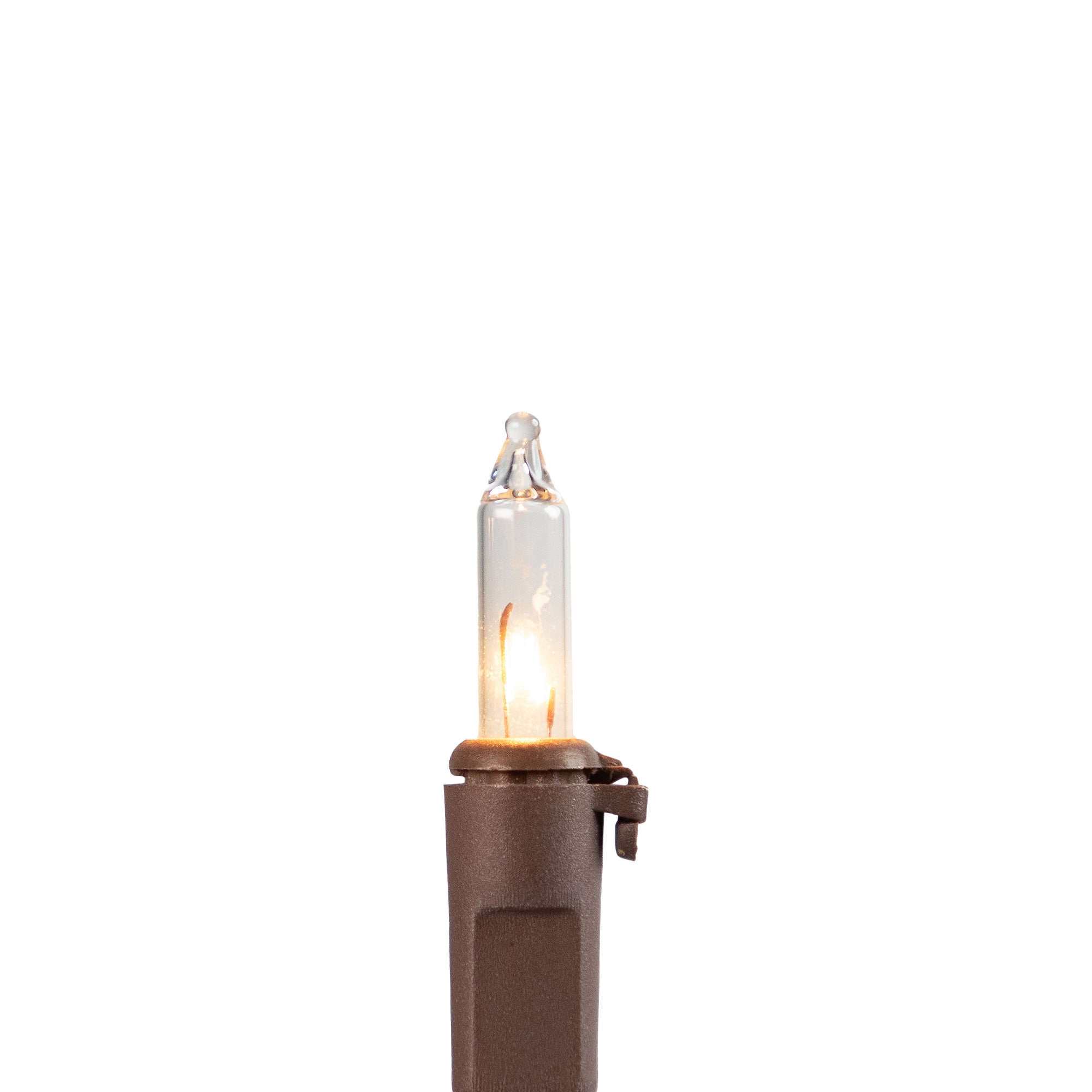 100ct. Clear Mini Christmas Light Set With Brown Wire