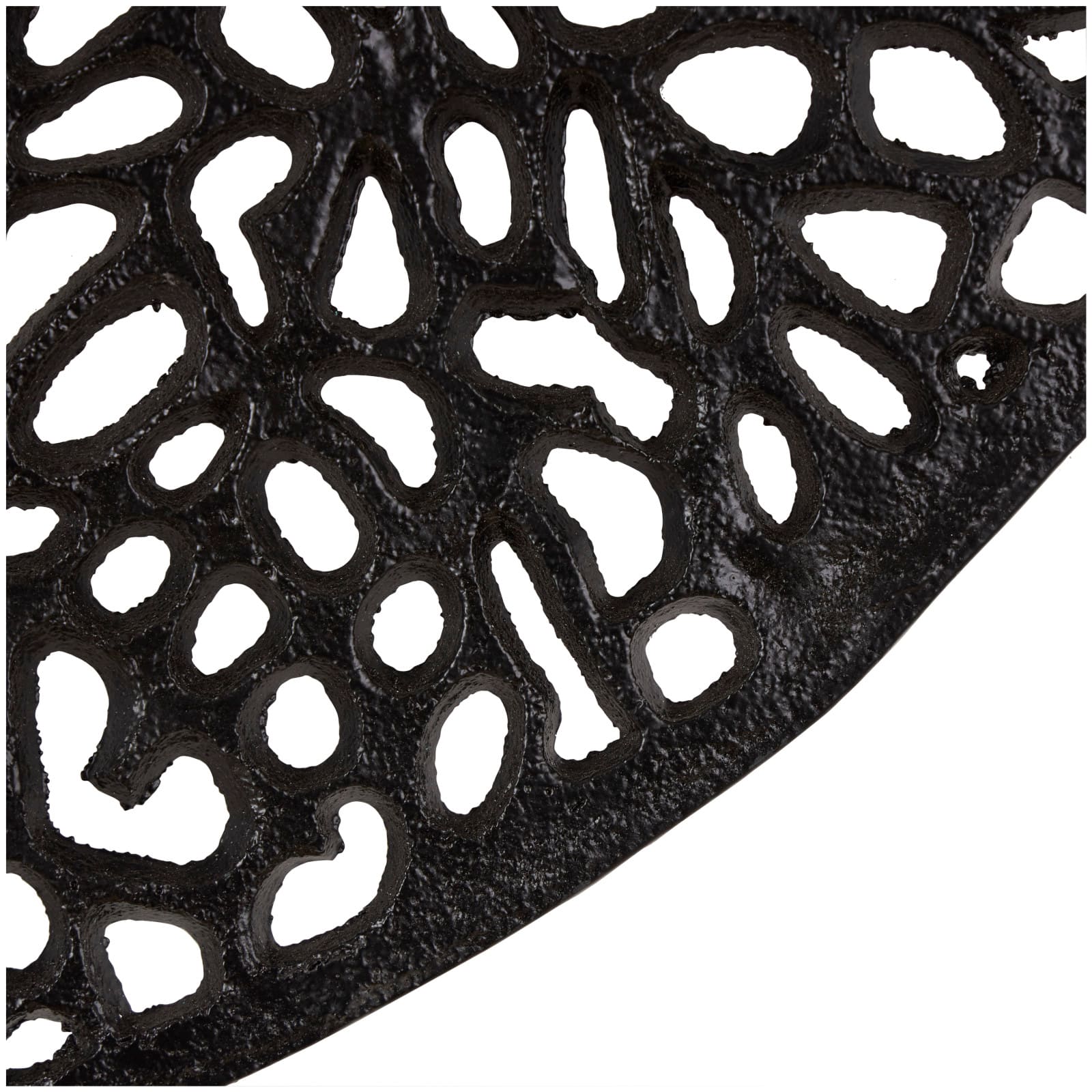 45" Black Abstract Aluminum Wall Mirror with Open Lattice Frame