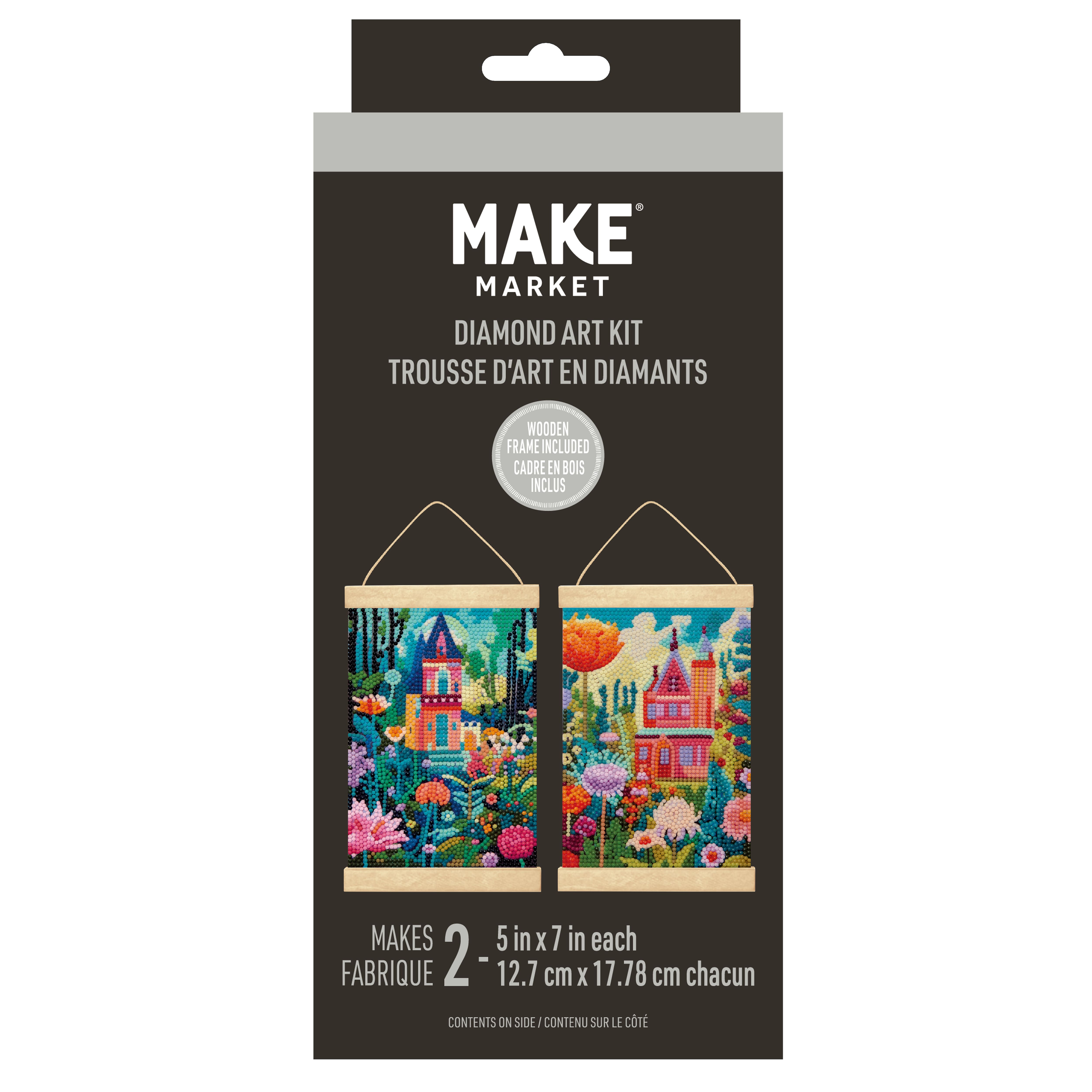 5" x 7" Castle Flowers Diamond Art Kit with Wooden Frames by Make Market®