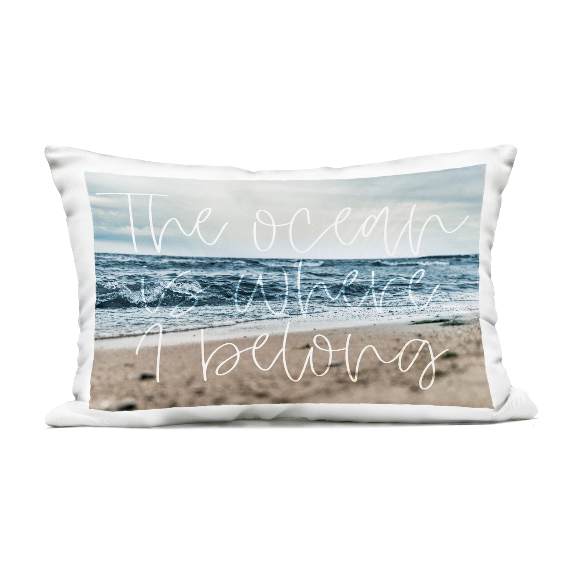Stupell Industries 14" x 20" Ocean Where I Belong Outdoor Printed Throw Pillow