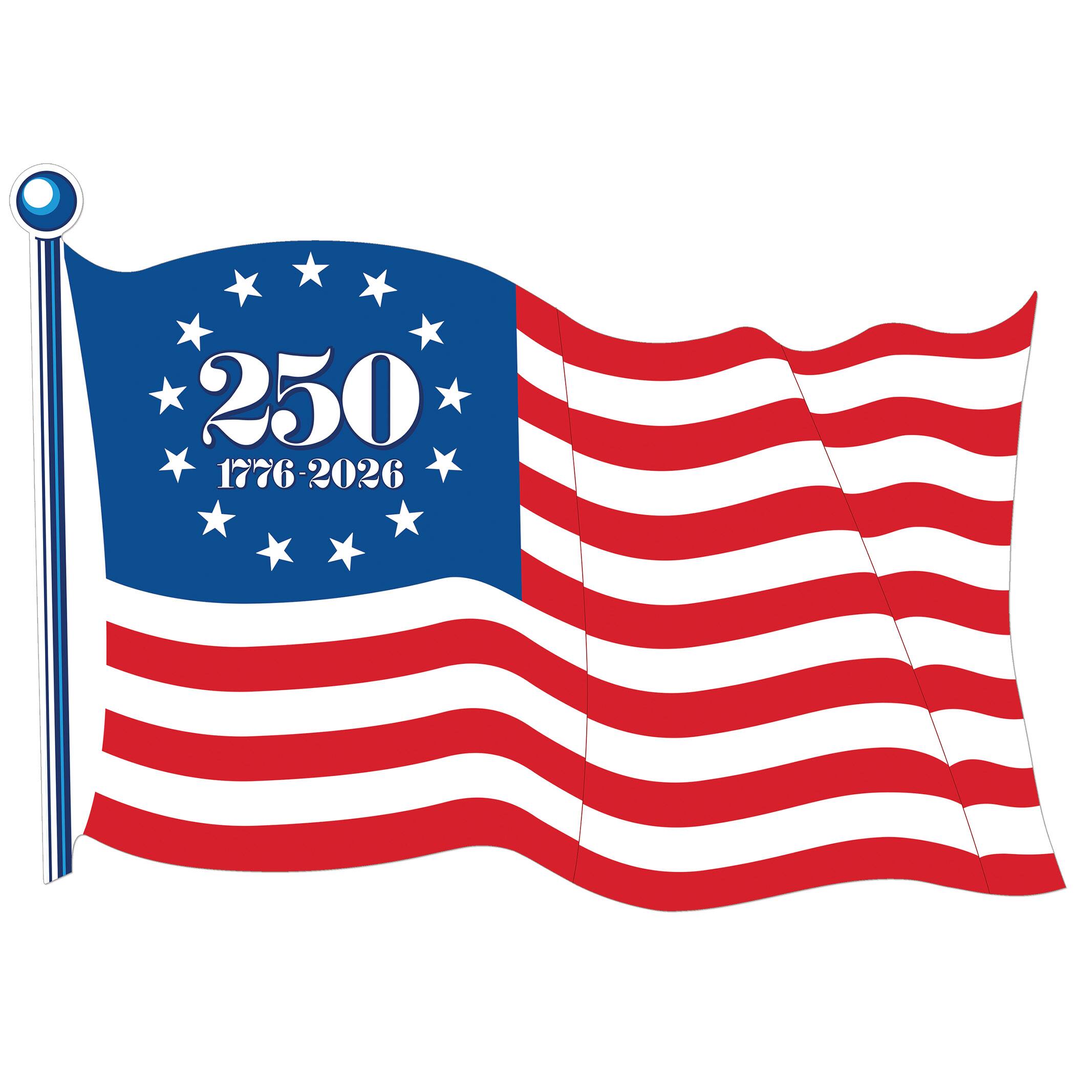 Beistle 12.75" x 18" Semiquincentennial Flag Cutouts, 4ct.