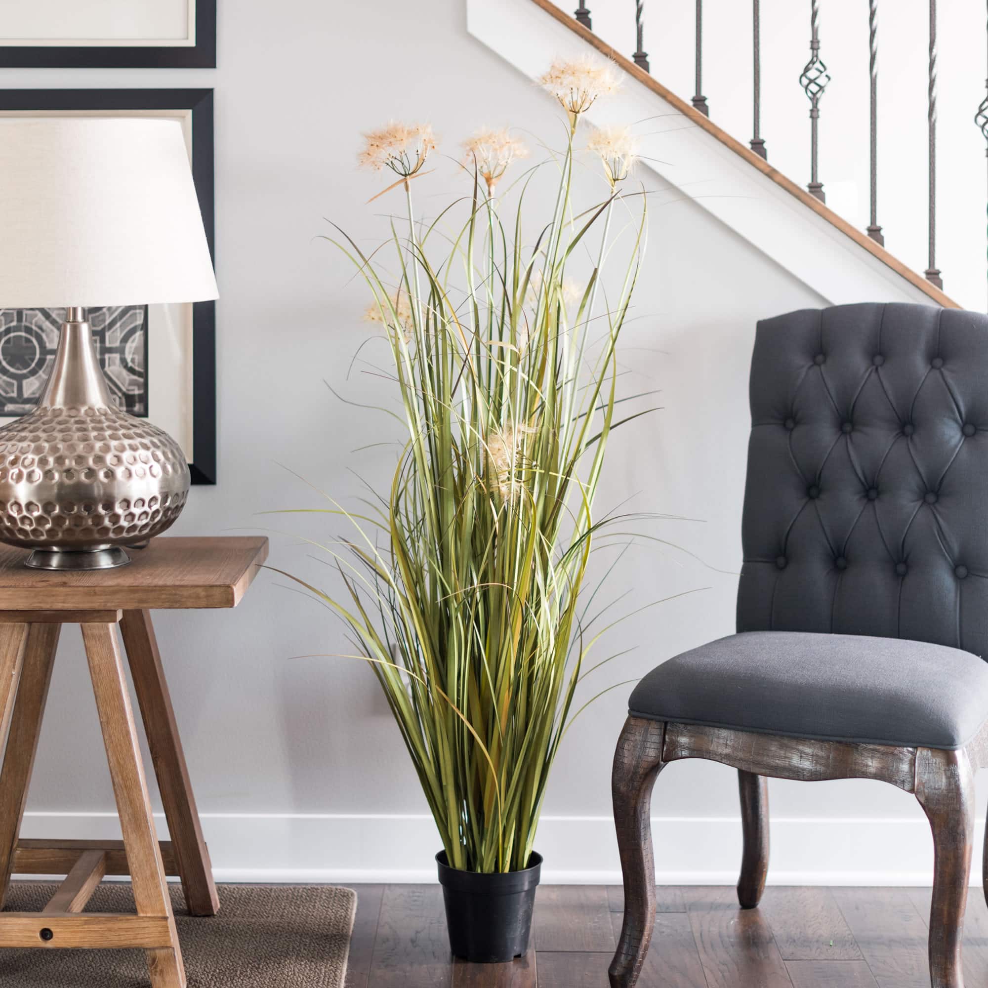 5ft. Potted Artificial Green Dandelion Grass