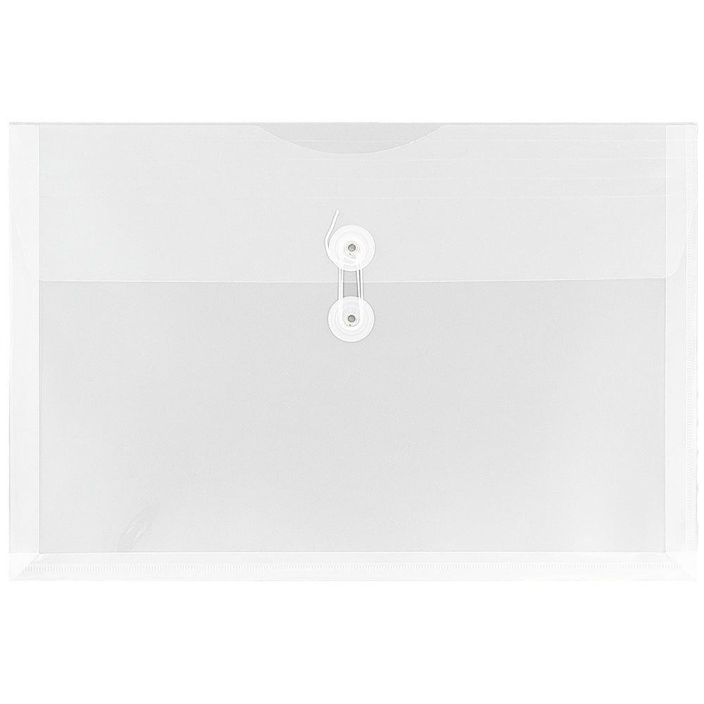 JAM Paper 9.75" x 14.5" Button & String Tie Closure Plastic Envelopes