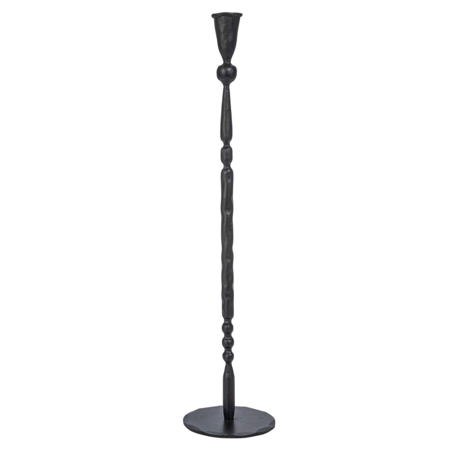 Hello Honey® Black Decorative Hand-Forged Metal Taper Candle Holder