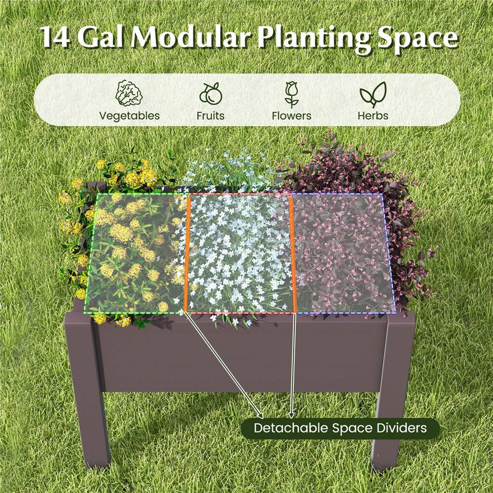Costway 14gal. Raised Garden Bed with Water Level Indicator & Drainage Hole