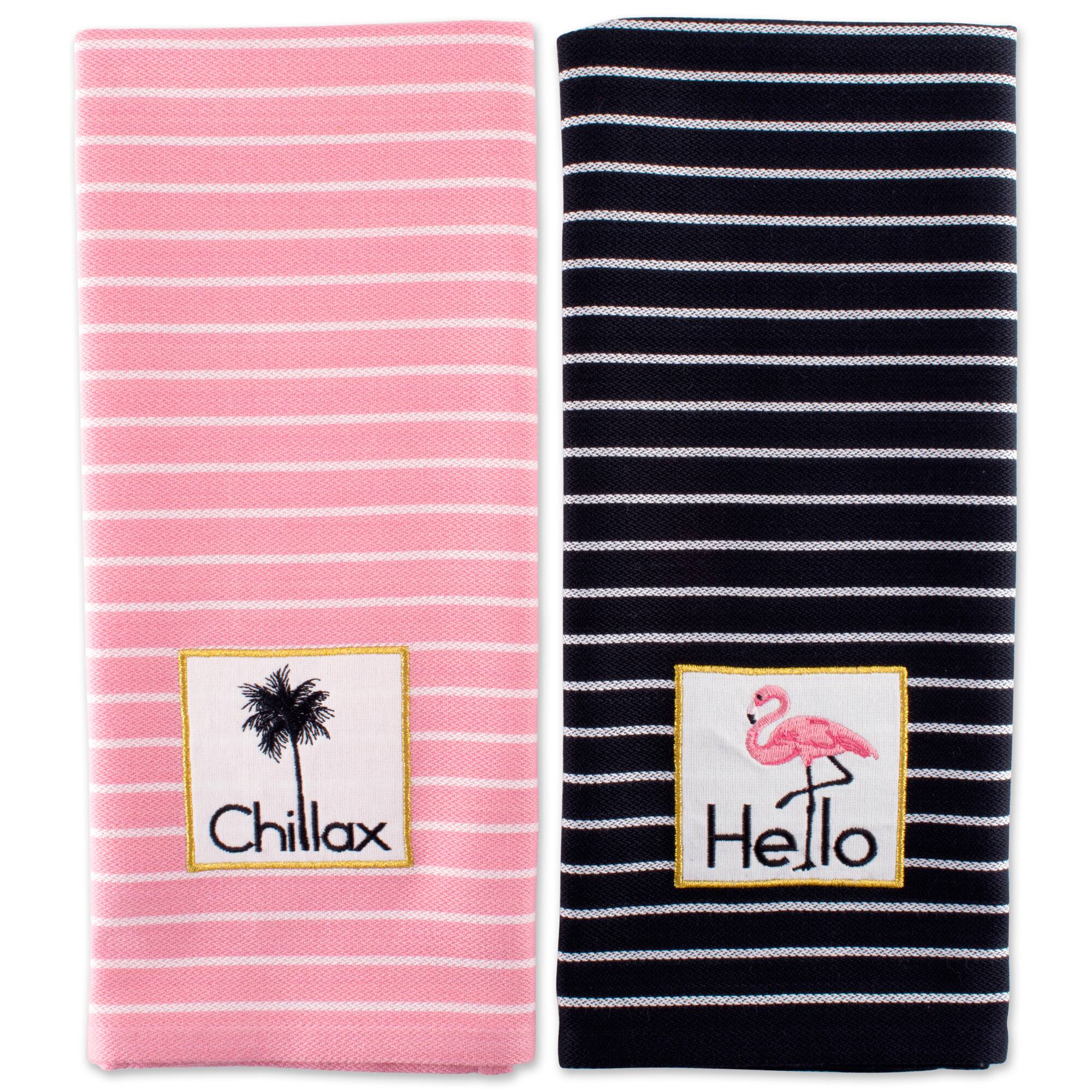 DII® Summer Cocktail Embellished Dishtowels, 4ct.