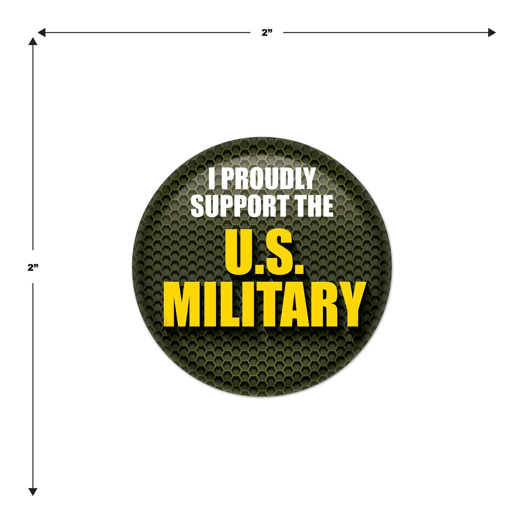 Beistle 2" I Proudly Support The U.S. Military Buttons