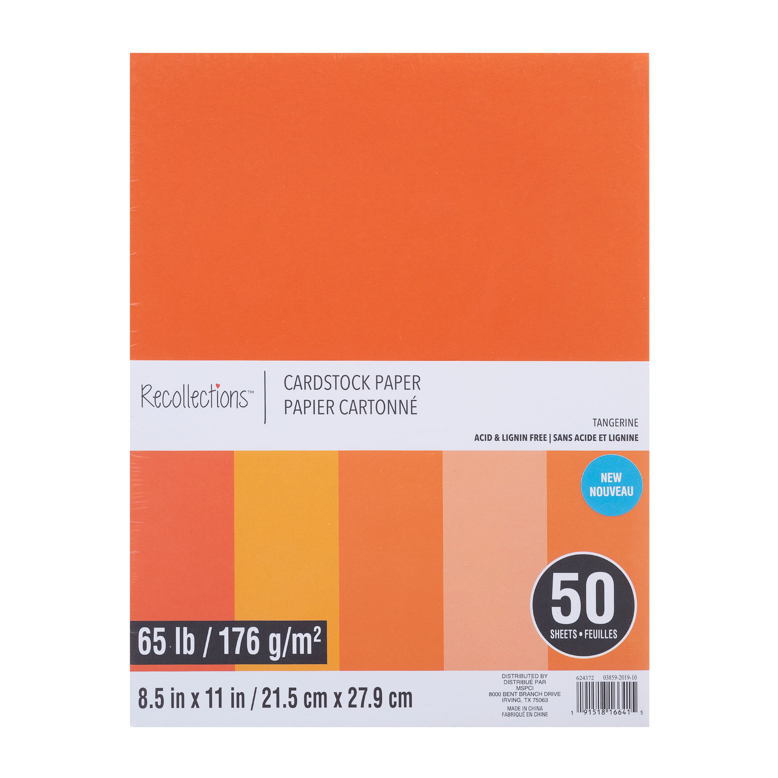 12 Packs: 50 ct. (600 total) Tangerine 8.5" x 11" Cardstock Paper by Recollections™