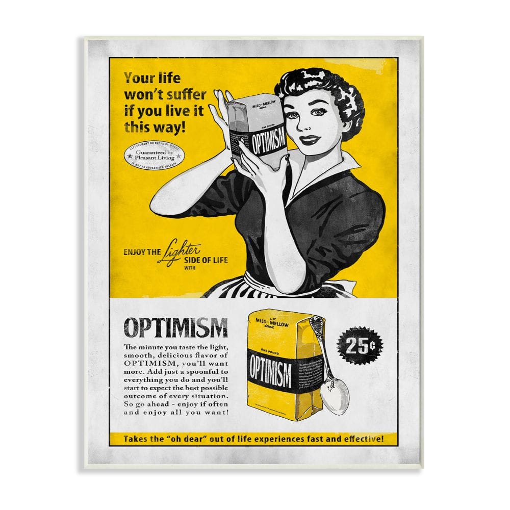 Stupell Industries Packaged Optimism Wooden Wall Plaque