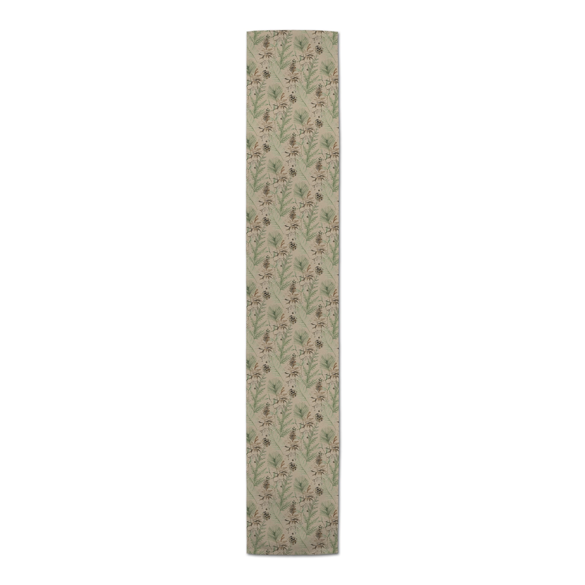 90" Pinecones & Greenery Cotton Twill Runner
