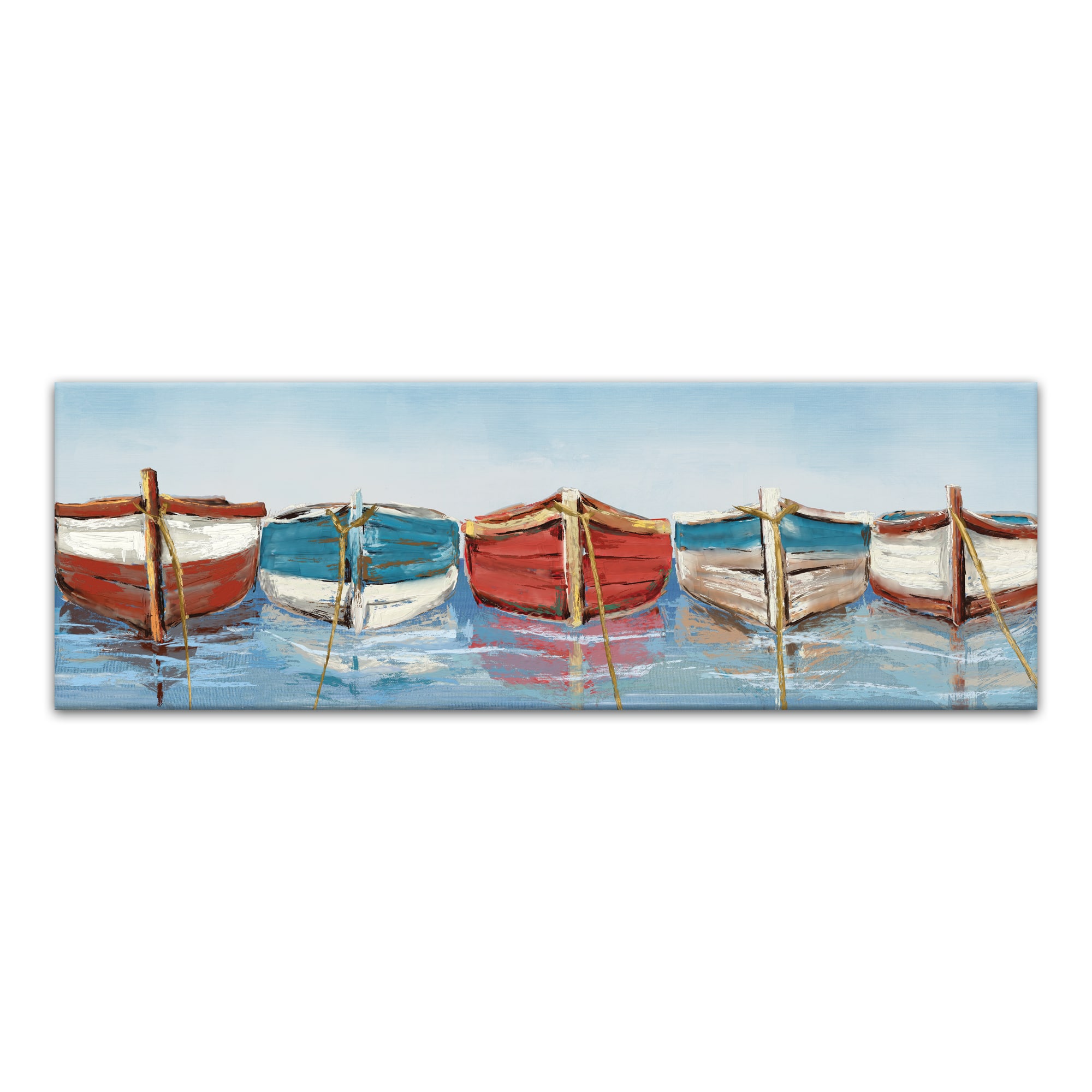 Colorful Boats Canvas Wall Art