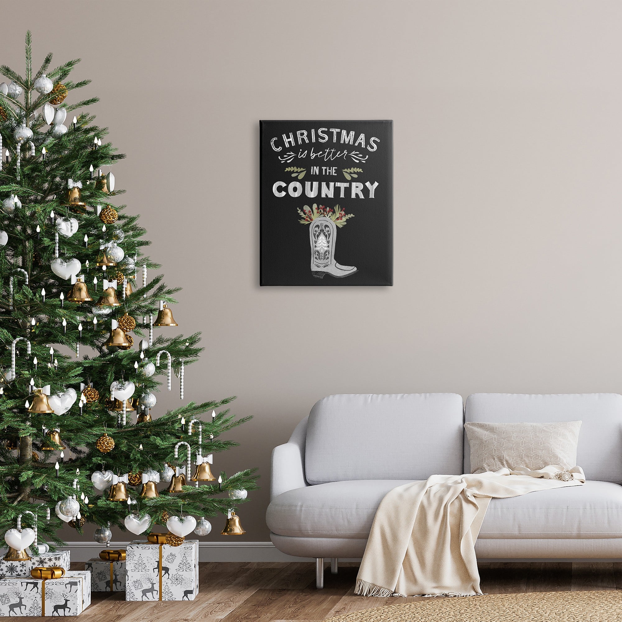 Stupell Industries Christmas Better In Country Phrase Canvas Wall Art
