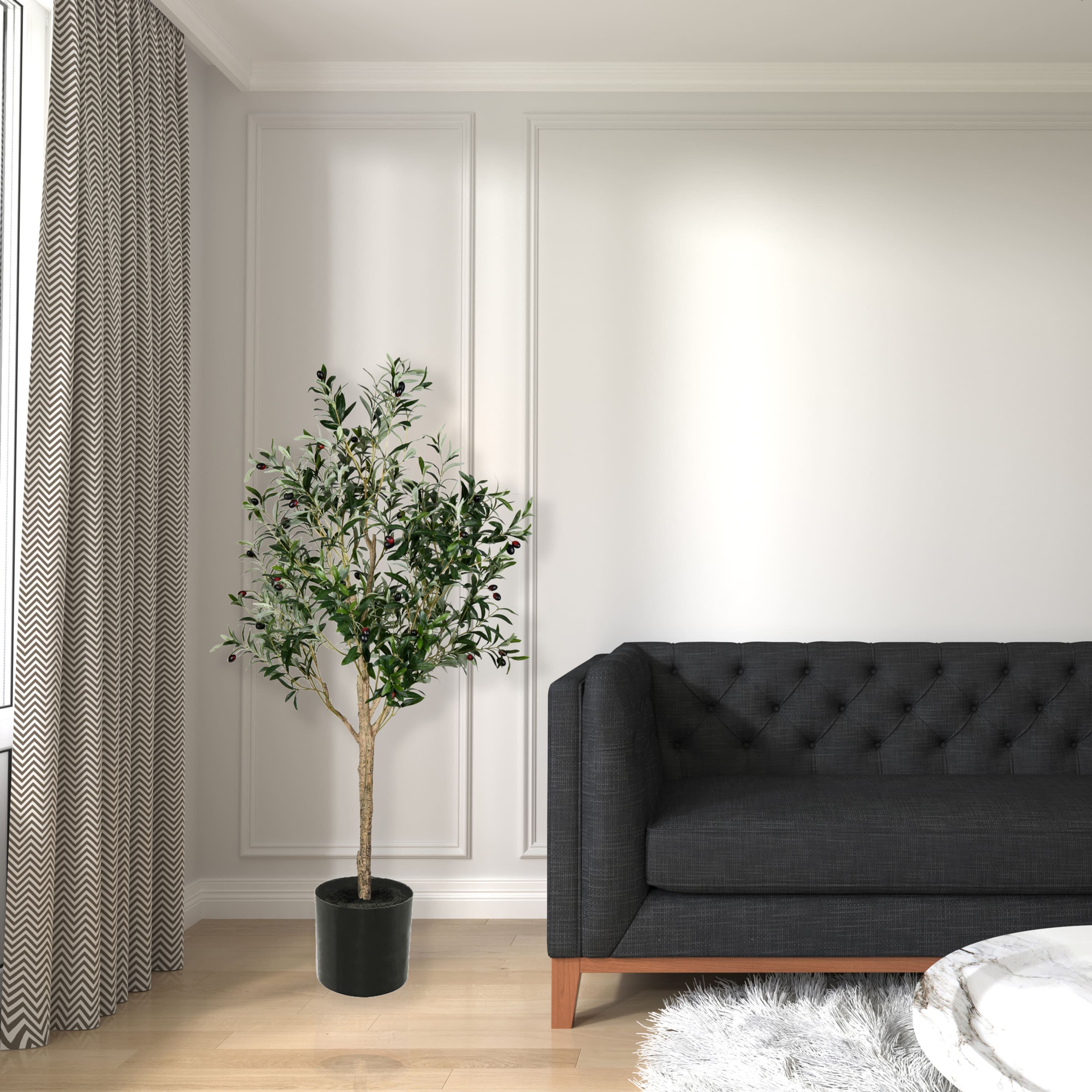 5ft. Potted Artificial Green Olive Tree