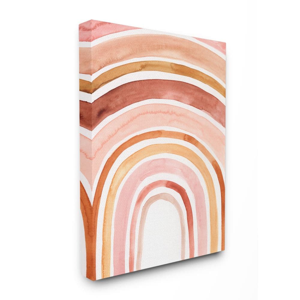 Stupell Industries Warm Red Shades of Abstract Arches Watercolor Canvas Wall Art