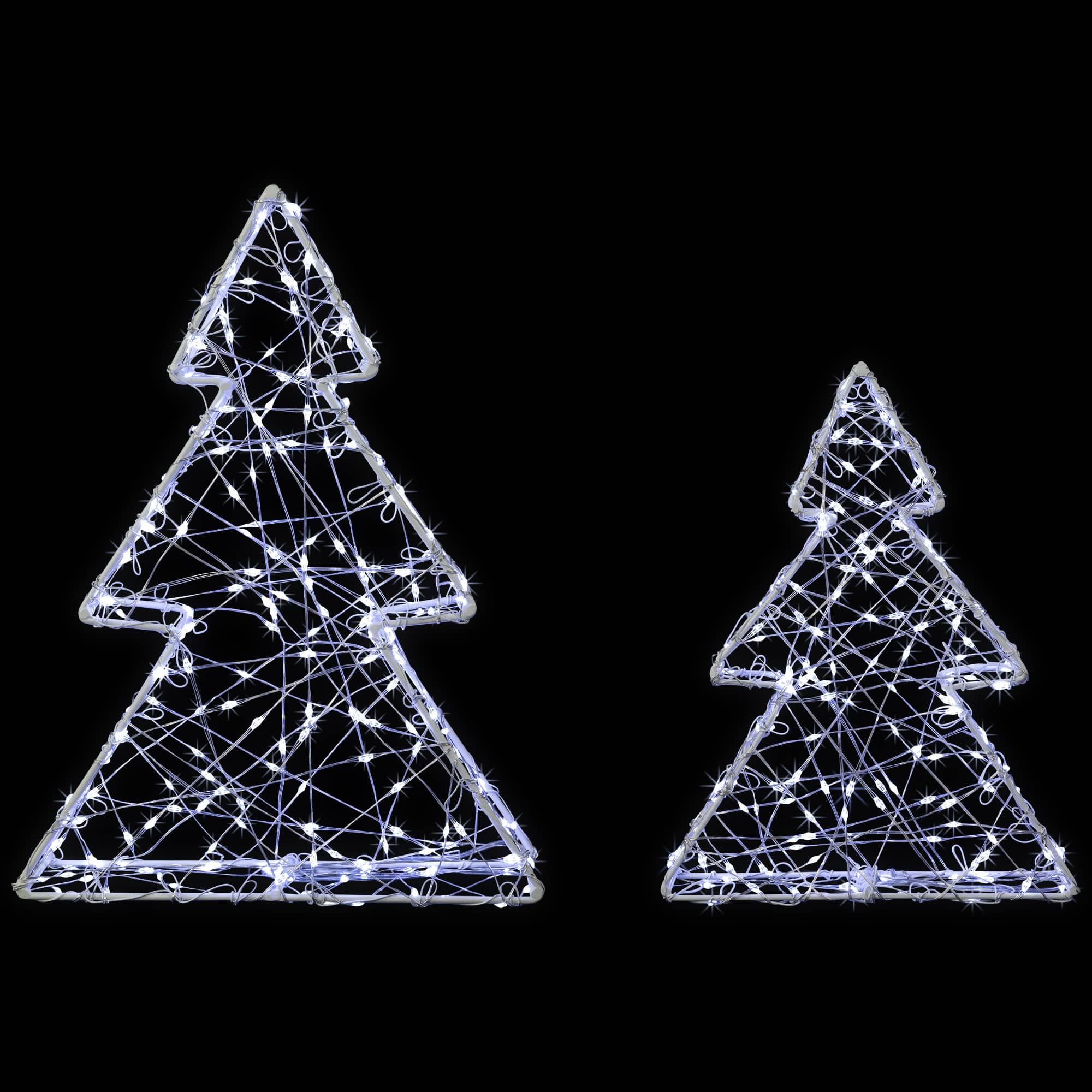 LED Lighted Wire Christmas Tree Decorations Set
