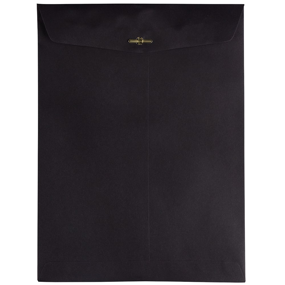 JAM Paper 9" x 12" Smooth Black Open End with Clasp Catalog Envelopes