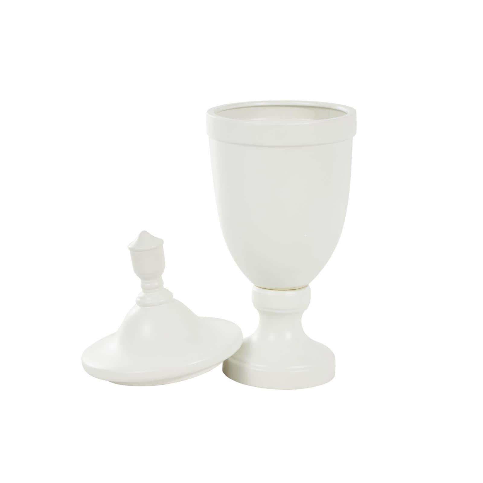 Ceramic Fluted Urn-Shaped Living Room Decorative Jar with Lid