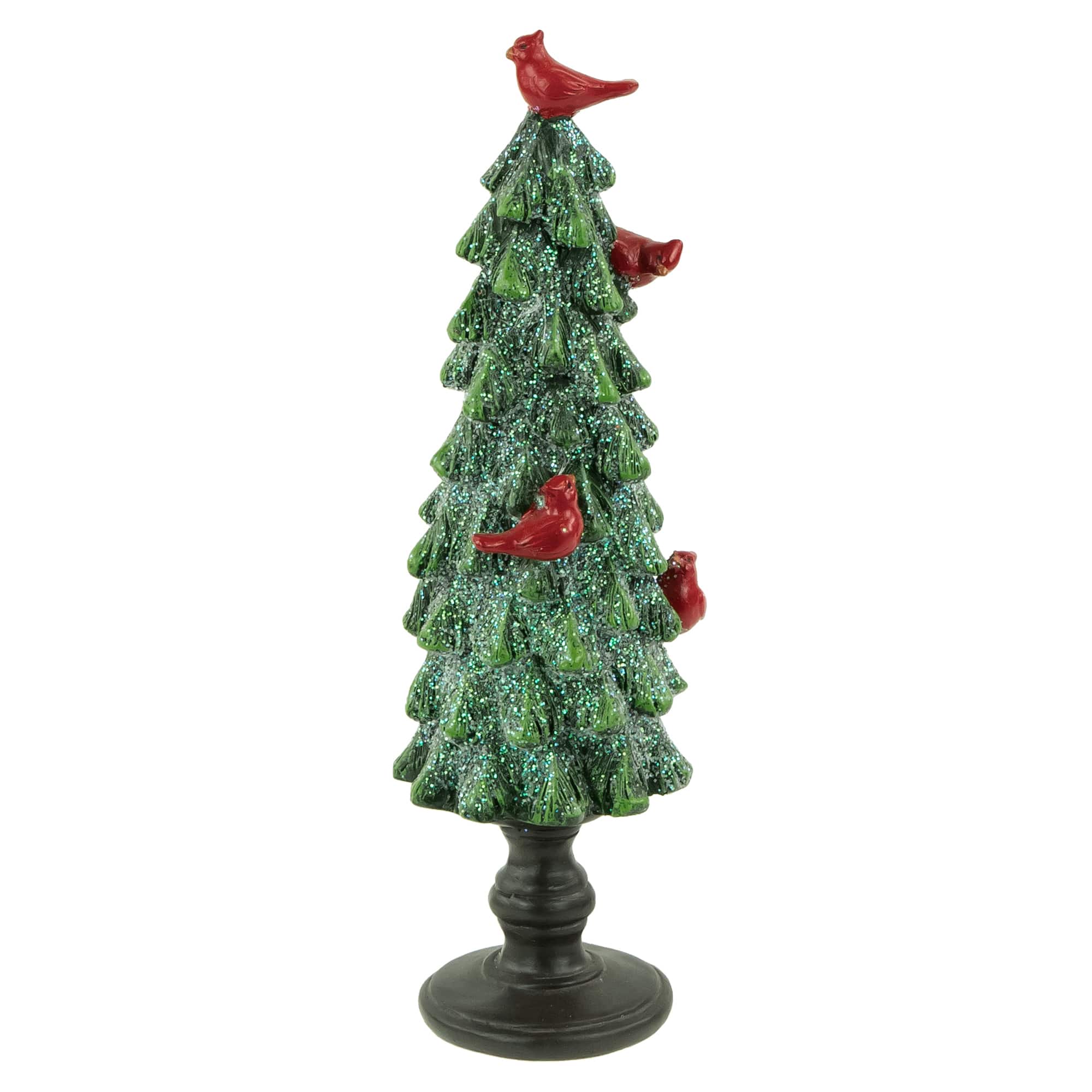 8.75" Unlit Glittered Cardinals Decoration Christmas Tree