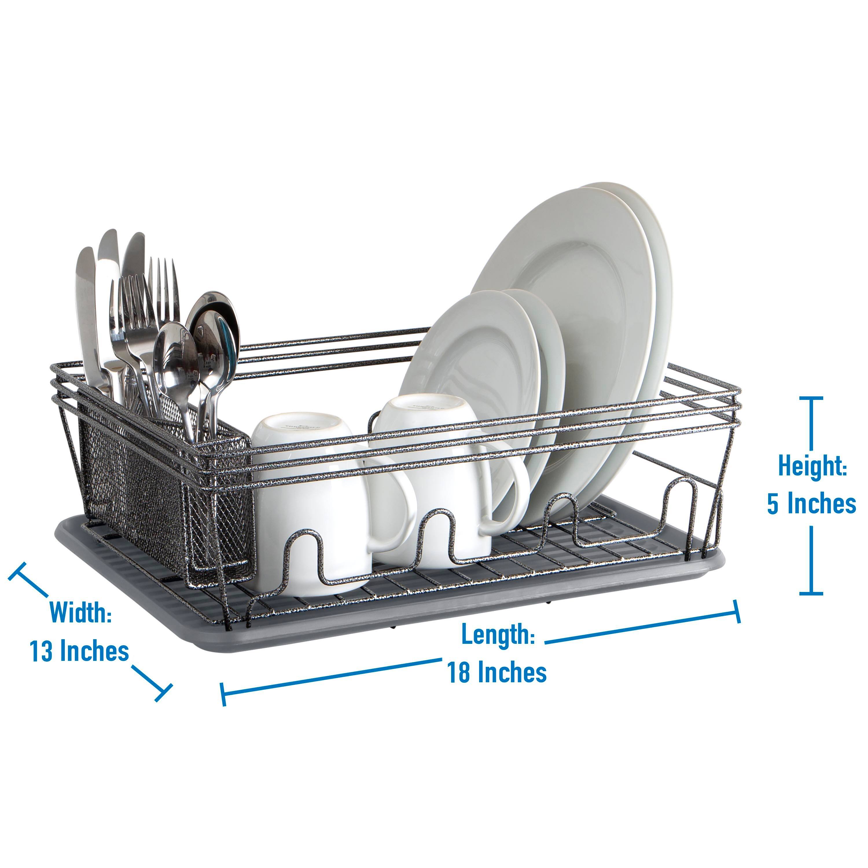 Laura Ashley Gray Speckled Dish Rack Set