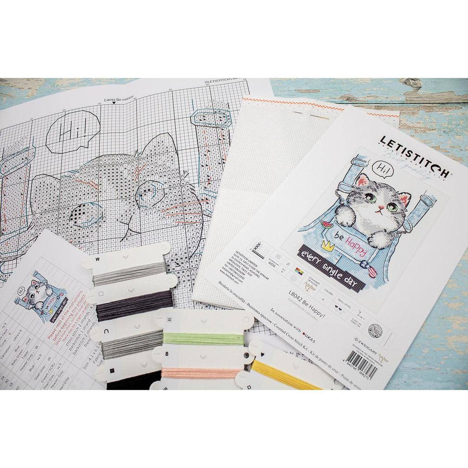 Letistitch Be Happy Counted Cross Stitch Kit