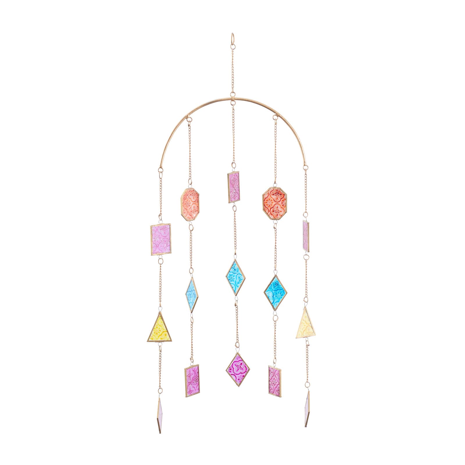 Multi Metal Contemporary Windchime, 34" x 14" x 2"