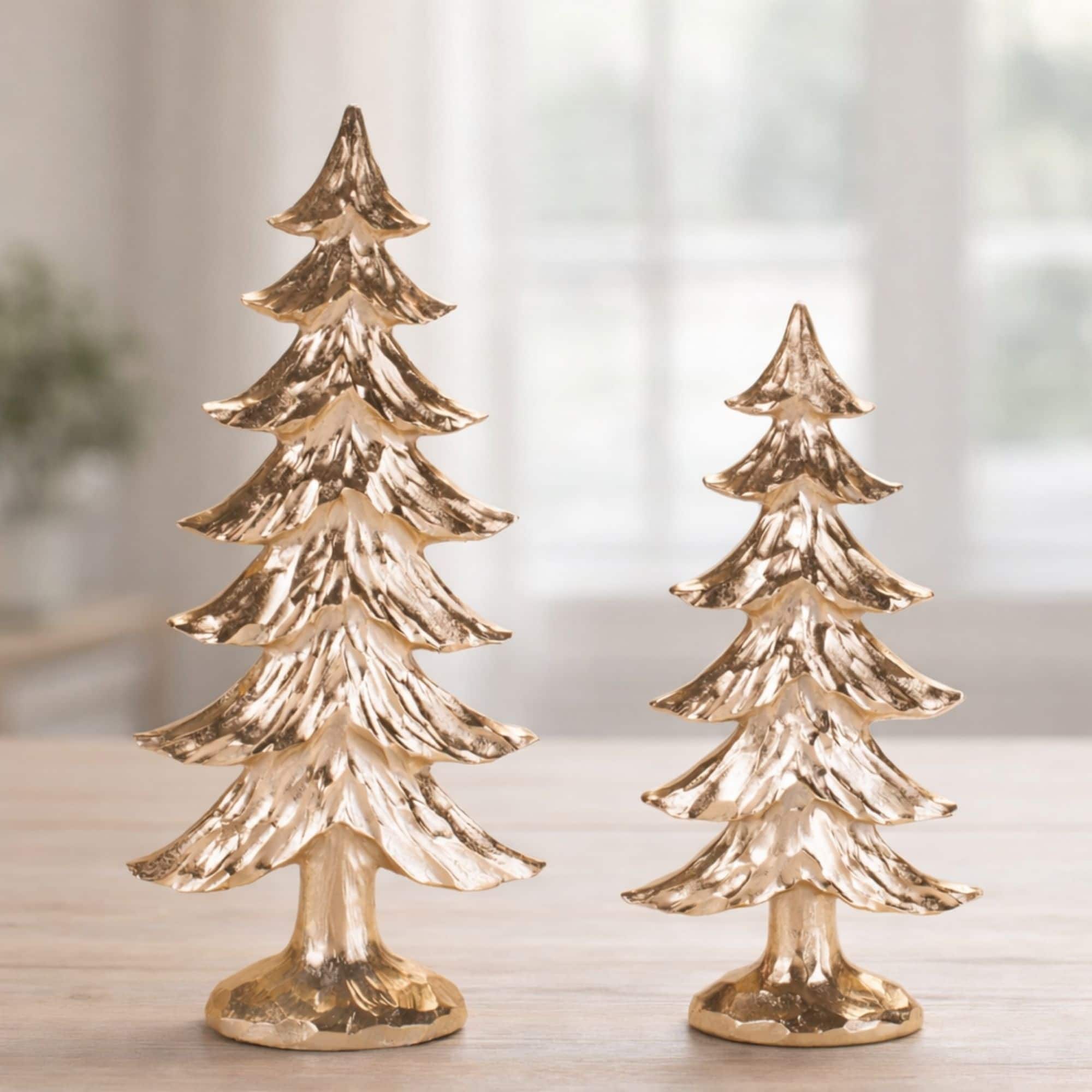 Melrose Gold Metallic Pine Tree Set