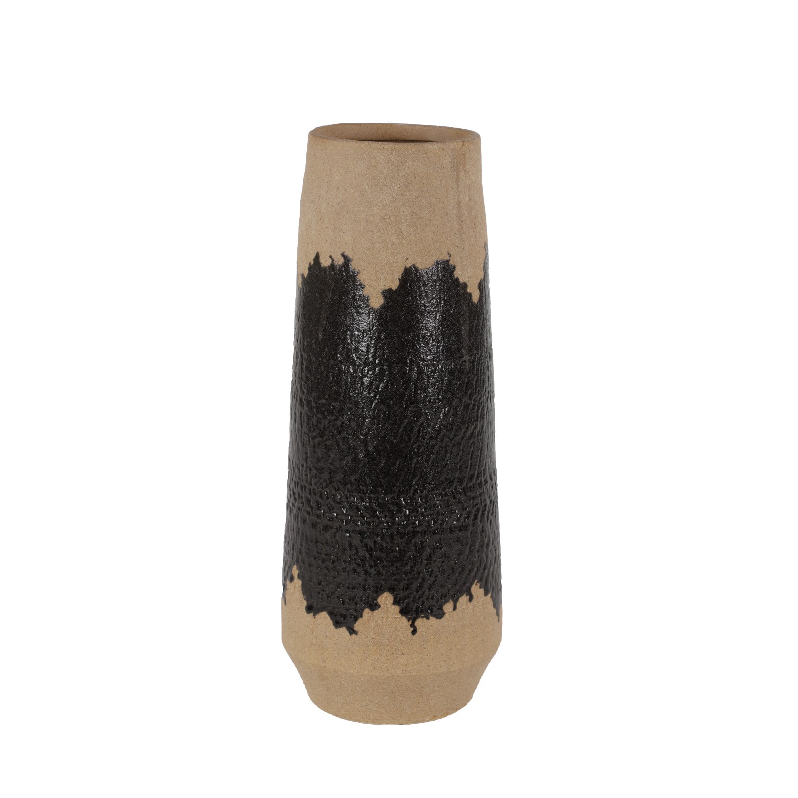 Black Porcelain Contemporary Vase, 17" x 6" x 6"