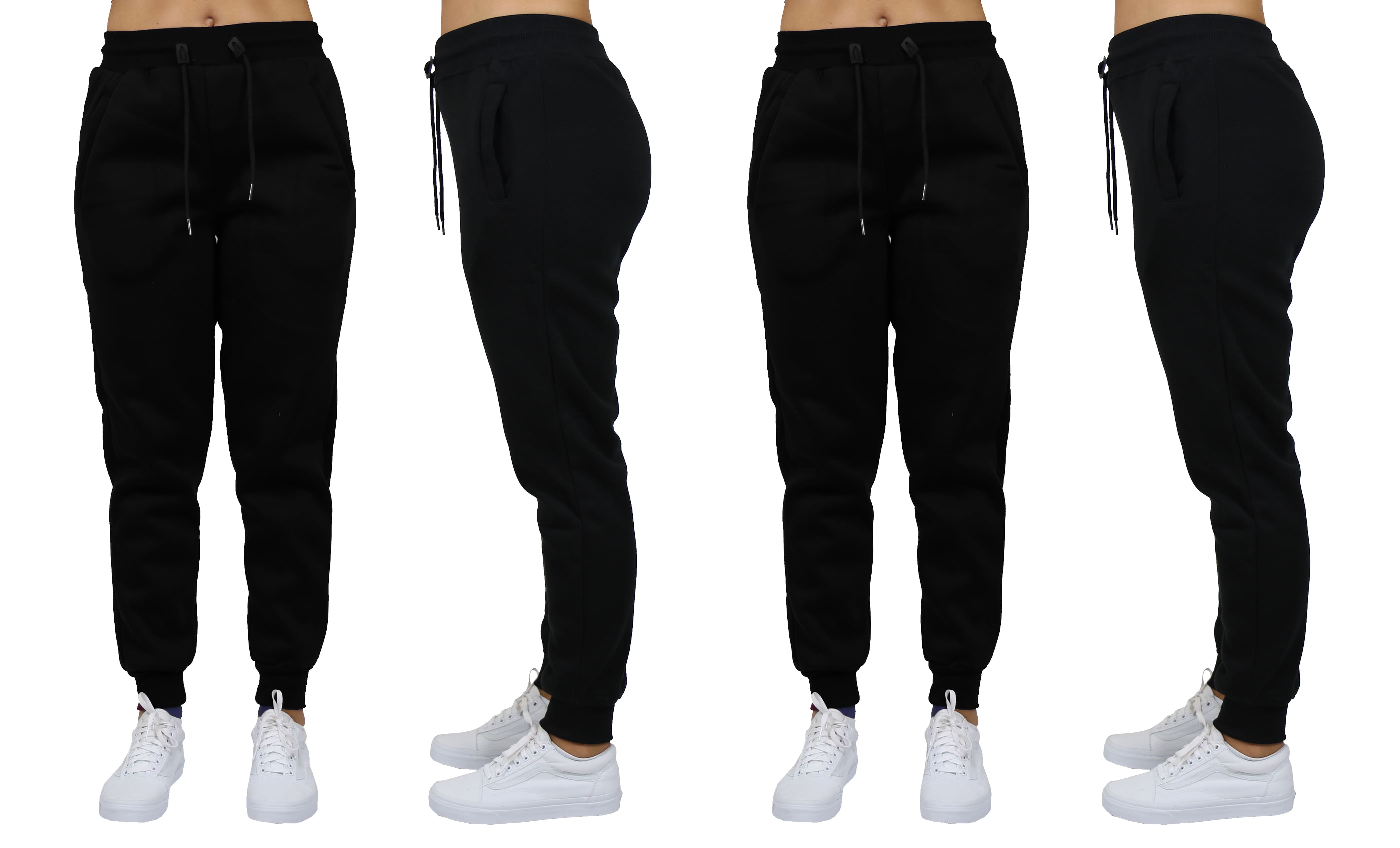 Galaxy by Harvic Women's Relaxed Fit Fleece-Lined Jogger Sweatpants 2 Pack