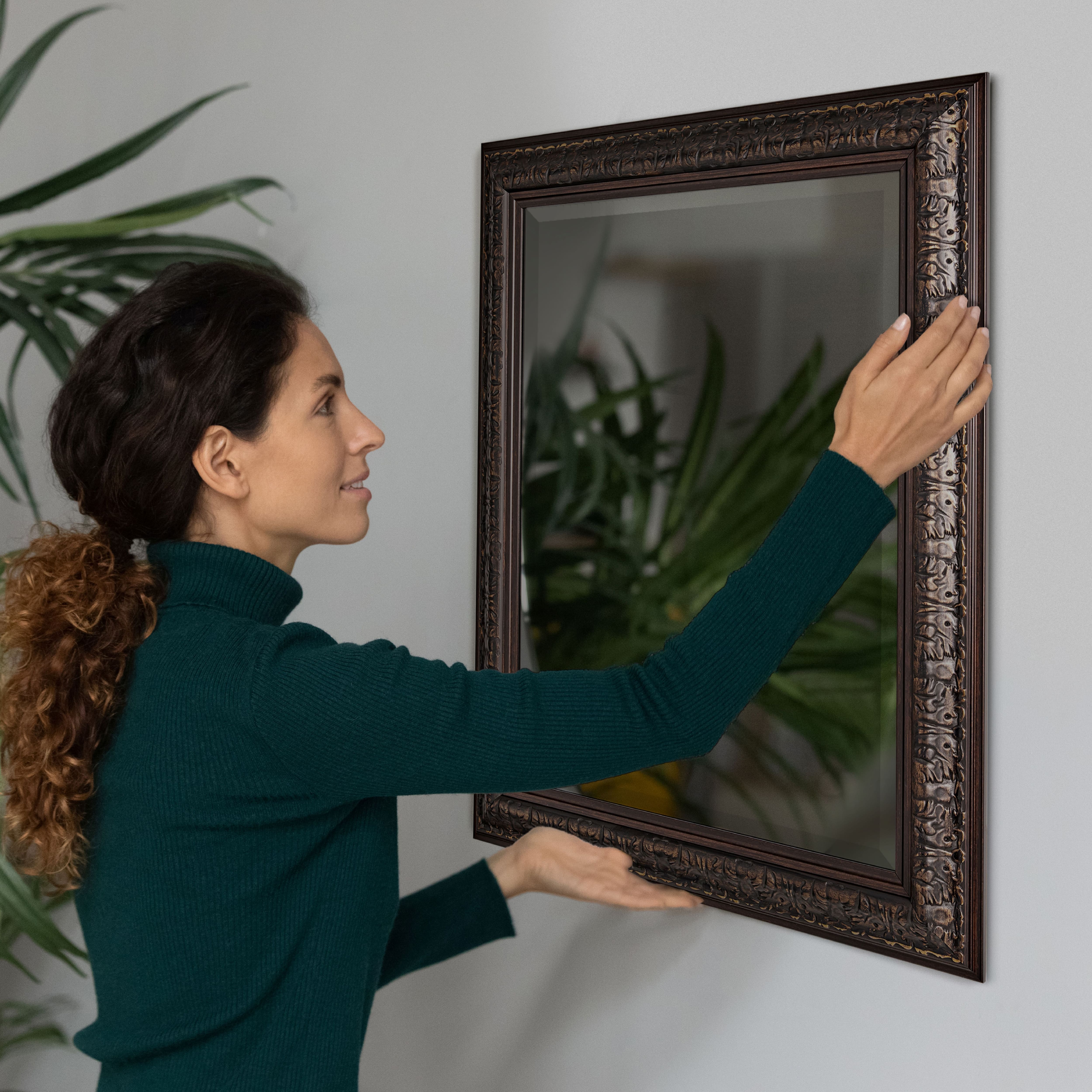 Head West® 34.5" Ornate Bronze Rectangular Framed Beveled Wall Mirror