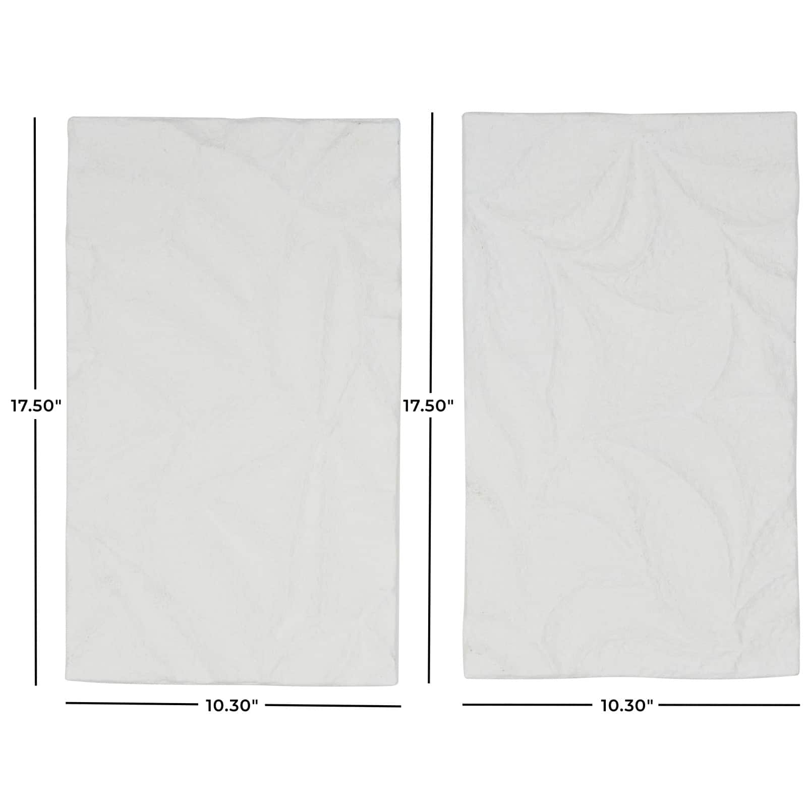 10" x 18" White Metal Leaf Embossed Wall Décor Set