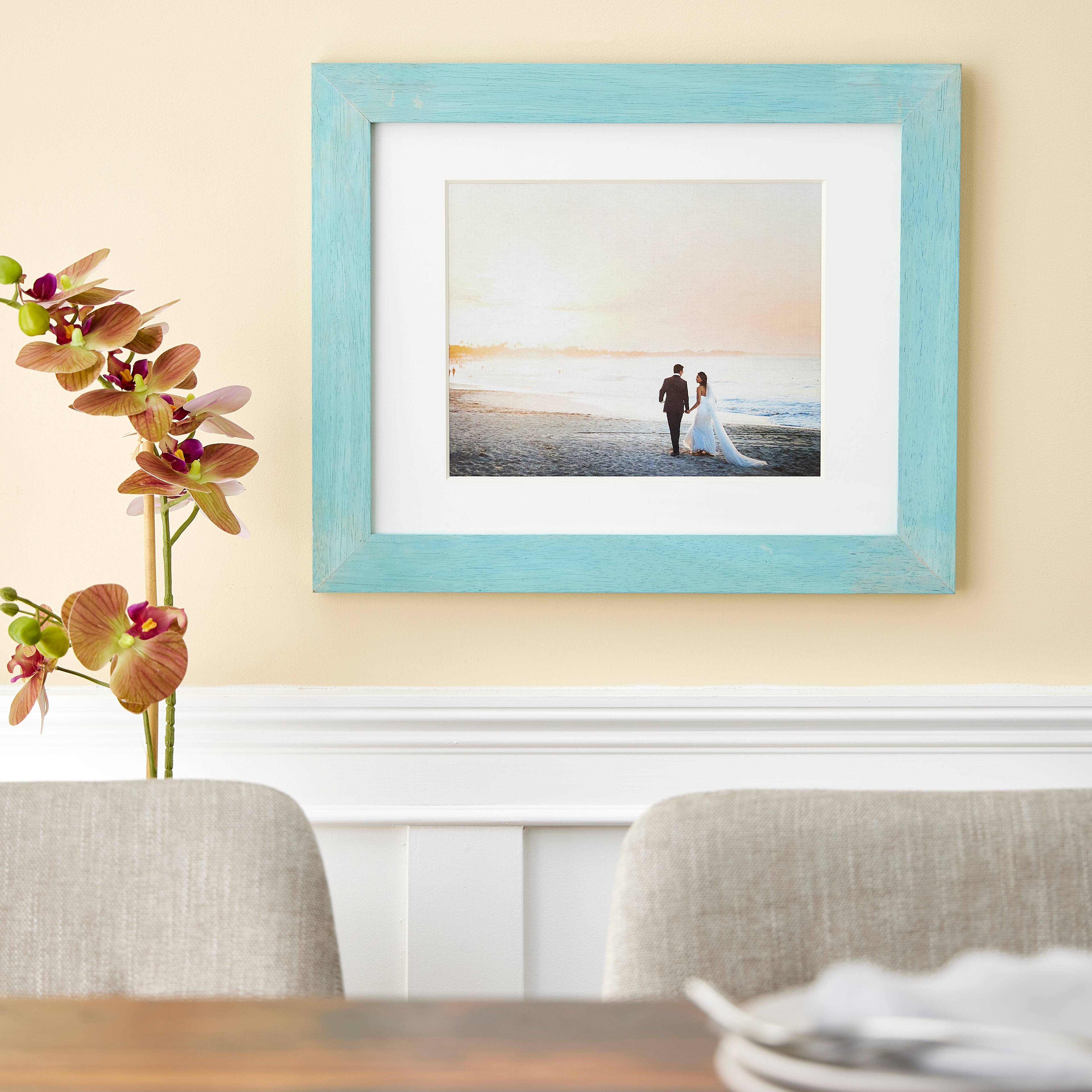 Home Turquoise Wash Frame with Mat by Studio Décor®