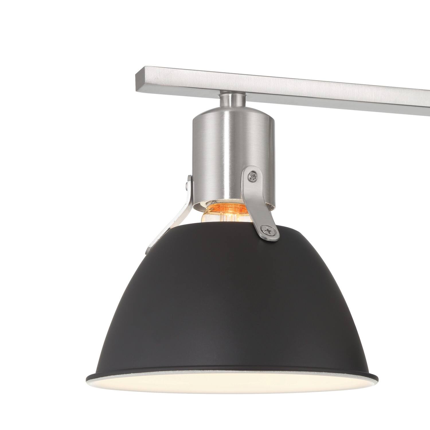 Hello Honey® 24" Cooper Black & Nickel Metal 3-Light Vanity Light with Etched Glass Shades