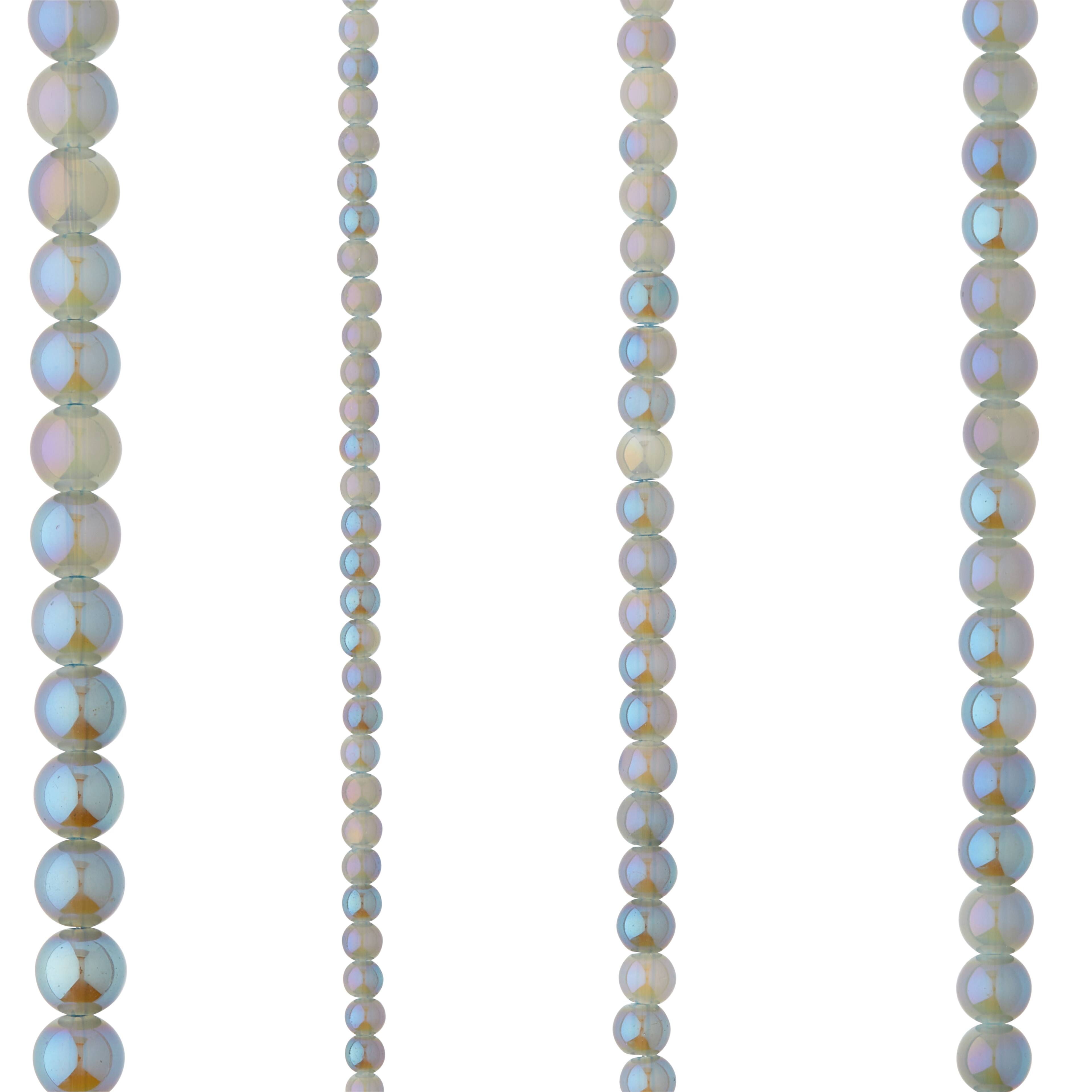 Sapphire Silverite Round Glass Beads by Bead Landing™