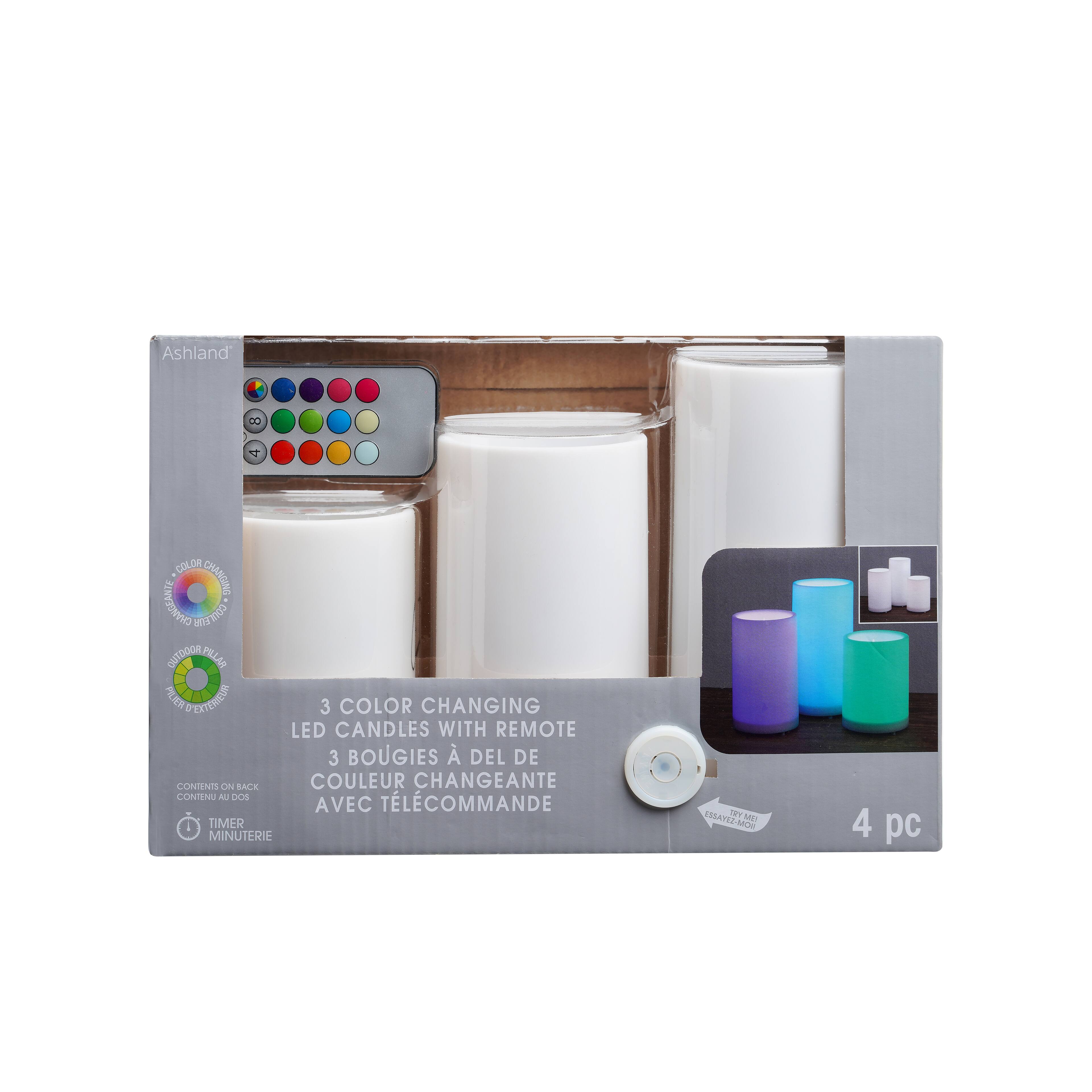 Color Changing 3 Piece Outdoor LED Pillar Candle Set with Remote by Ashland®