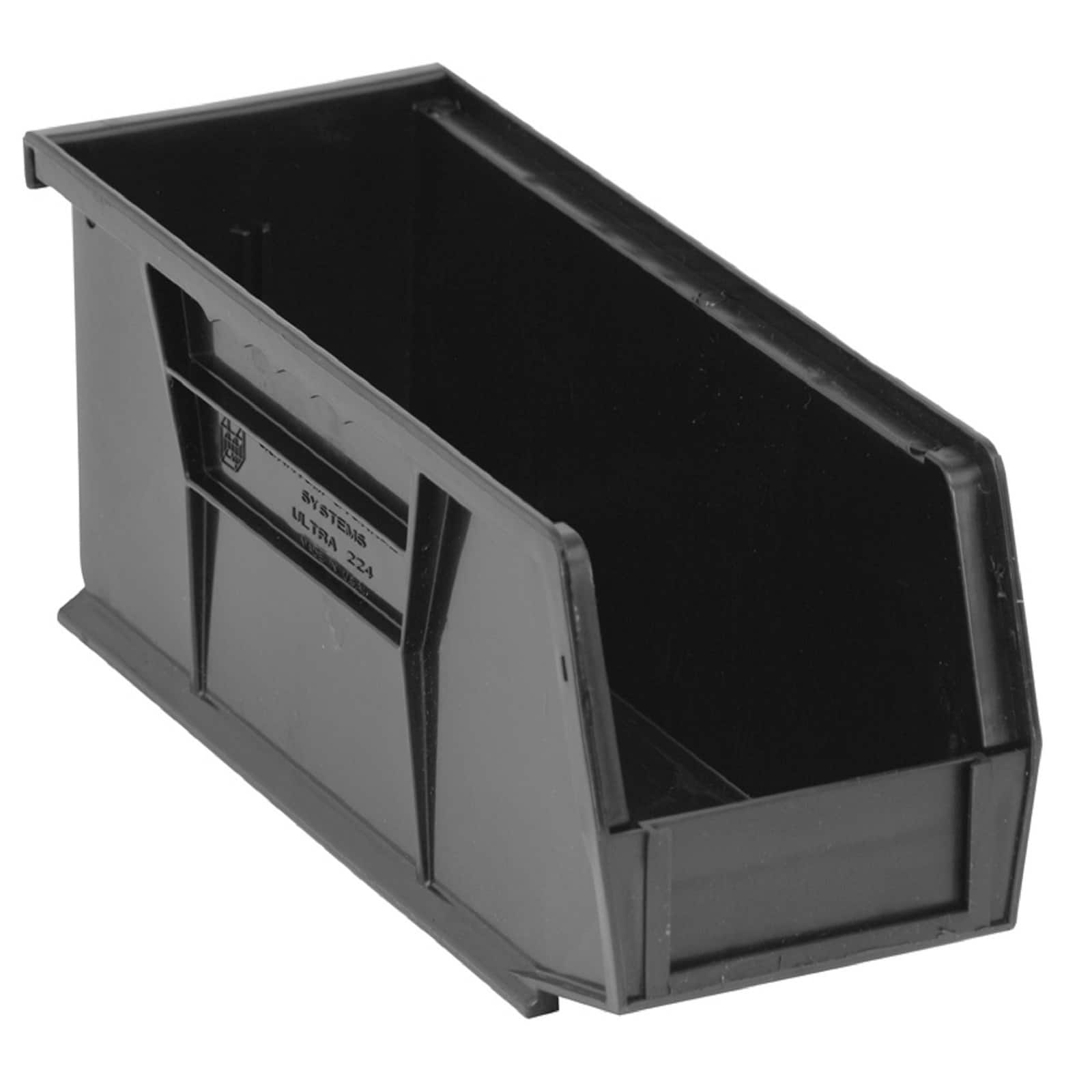 Quantum Storage Systems® Black 10.875" x 4.125" x 4" ULTRA Stack & Hang Bin