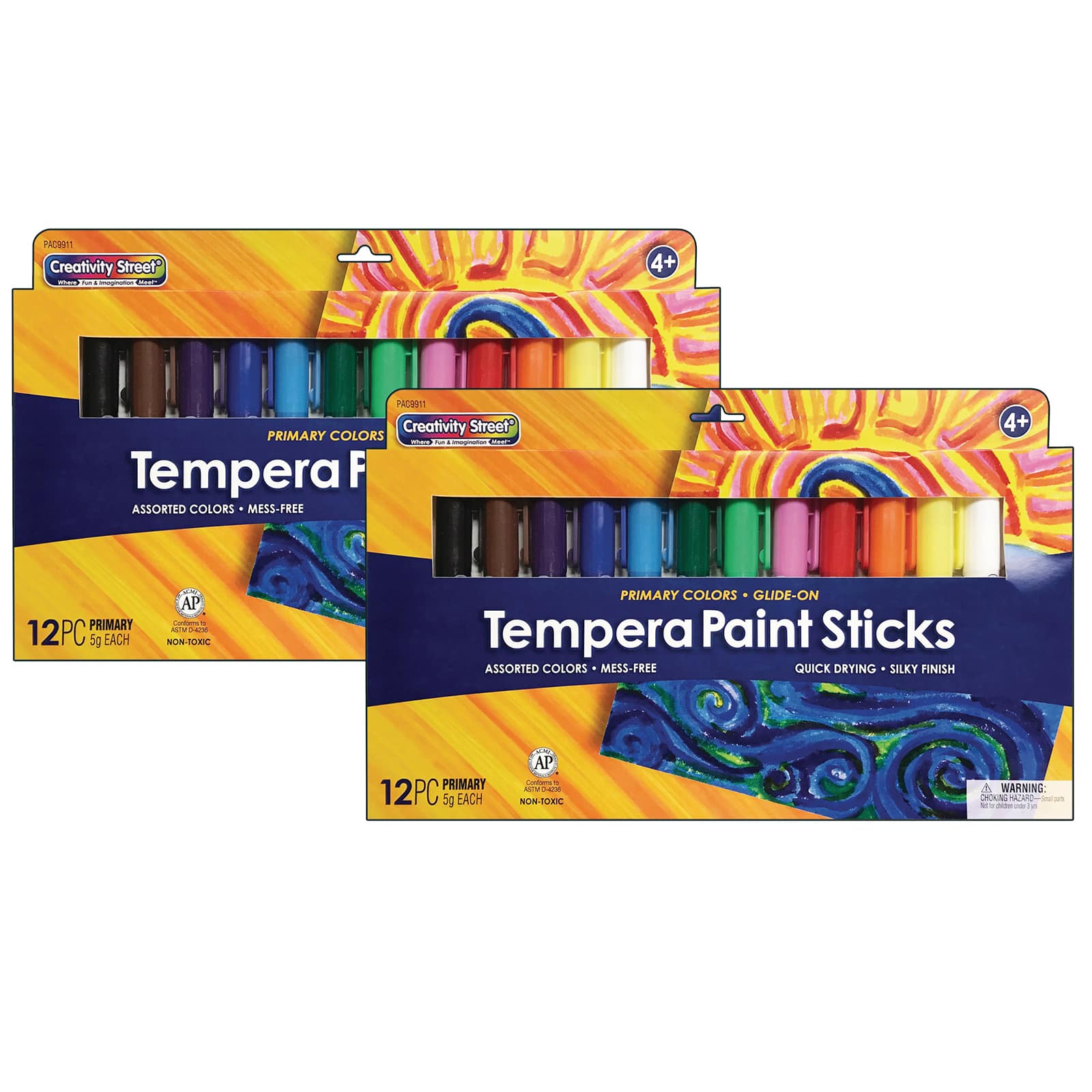 Creativity Street® Primary Colors Glide-On Tempera Paint Sticks, 2 Packs of 12