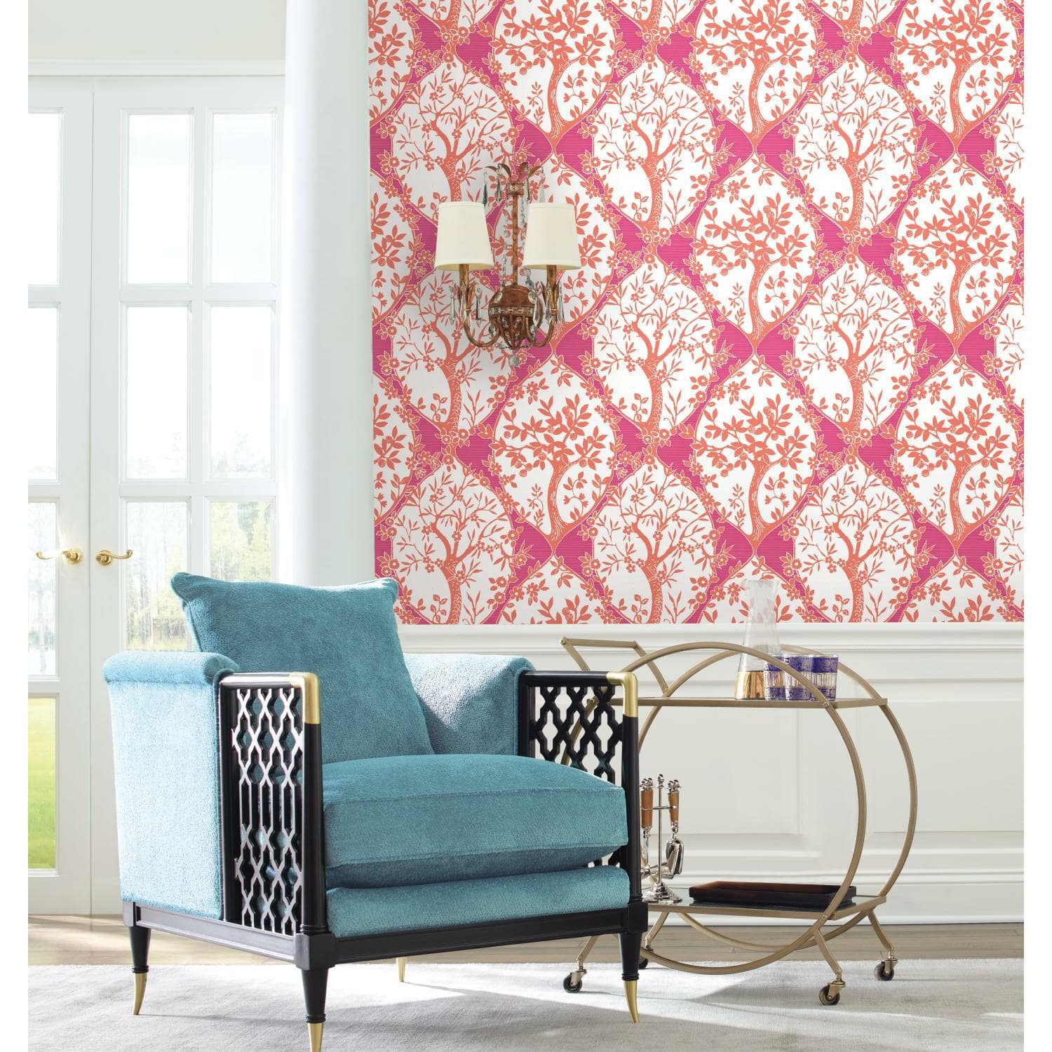 RoomMates Tree & Vine Ogee Peel & Stick Wallpaper