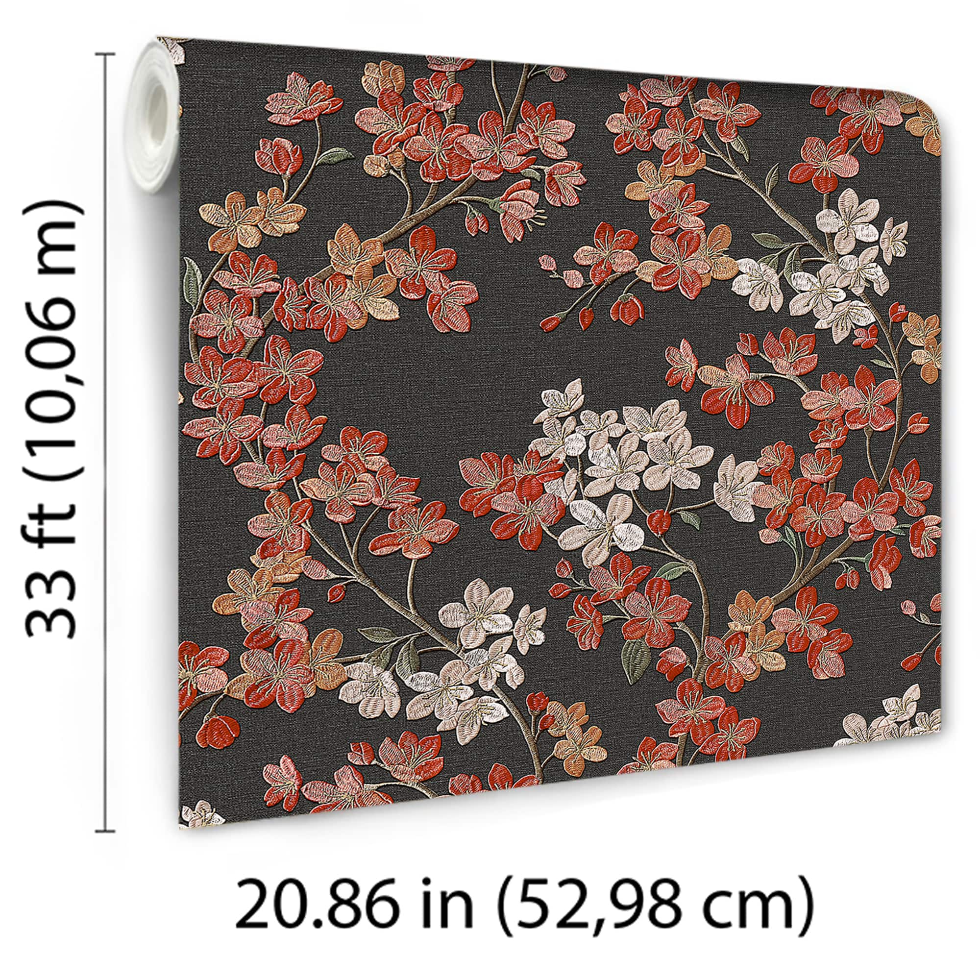 Designs Direct Embroidered Cherry Bloom Wallpaper