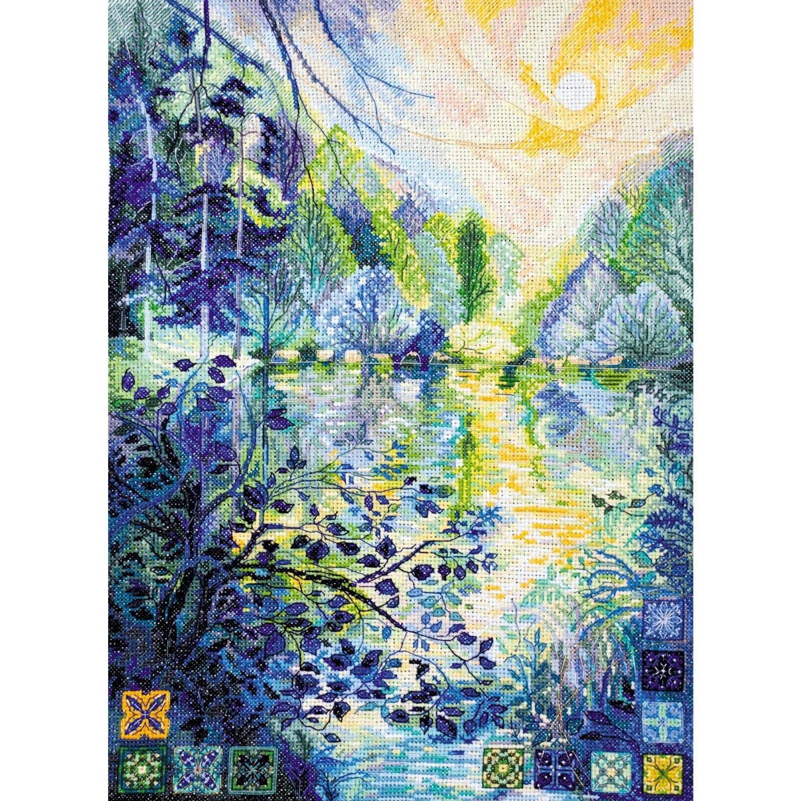 Abris Art Dawn Over the River Counted Cross Stitch Kit