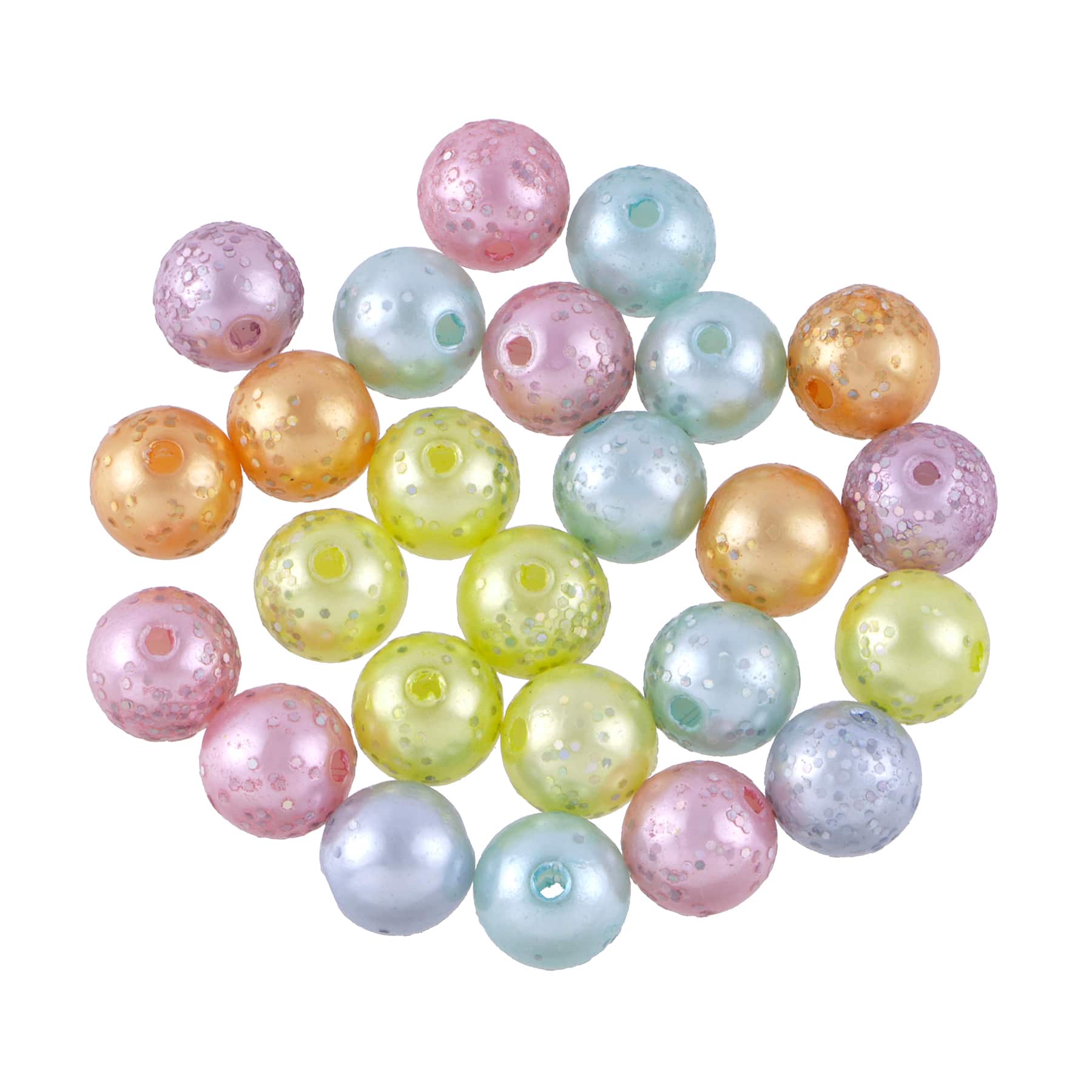 9.5mm Pastel Glitz Round Plastic Beads, 250ct. by Bead Landing™
